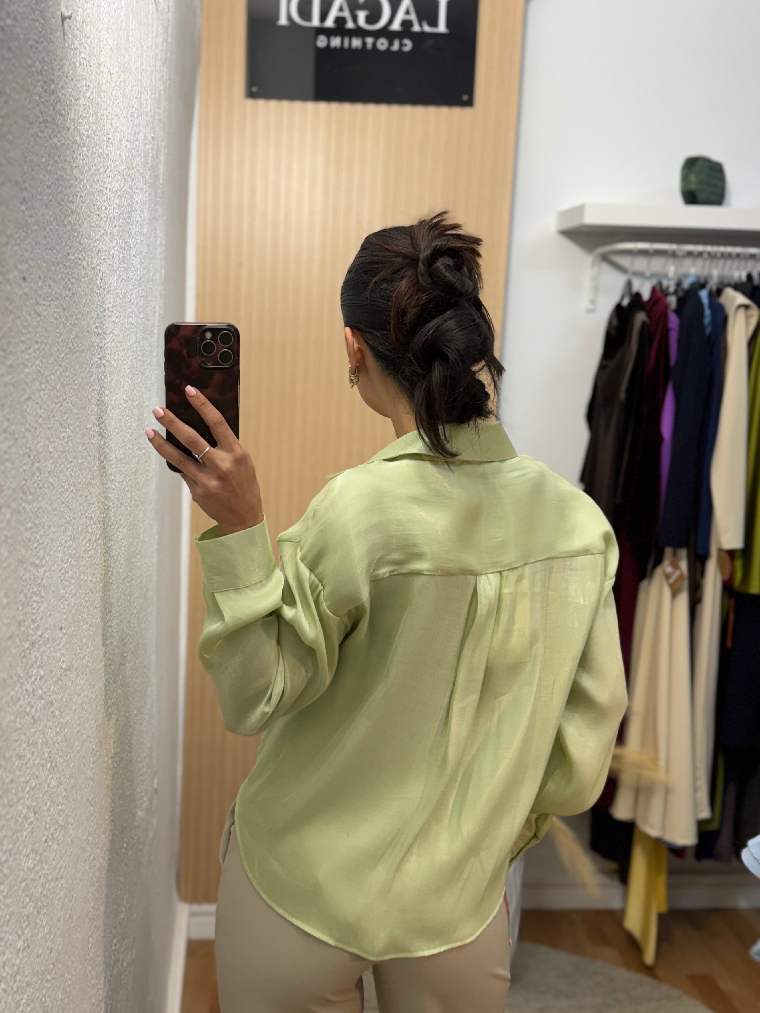 Camisa brillo verde agua