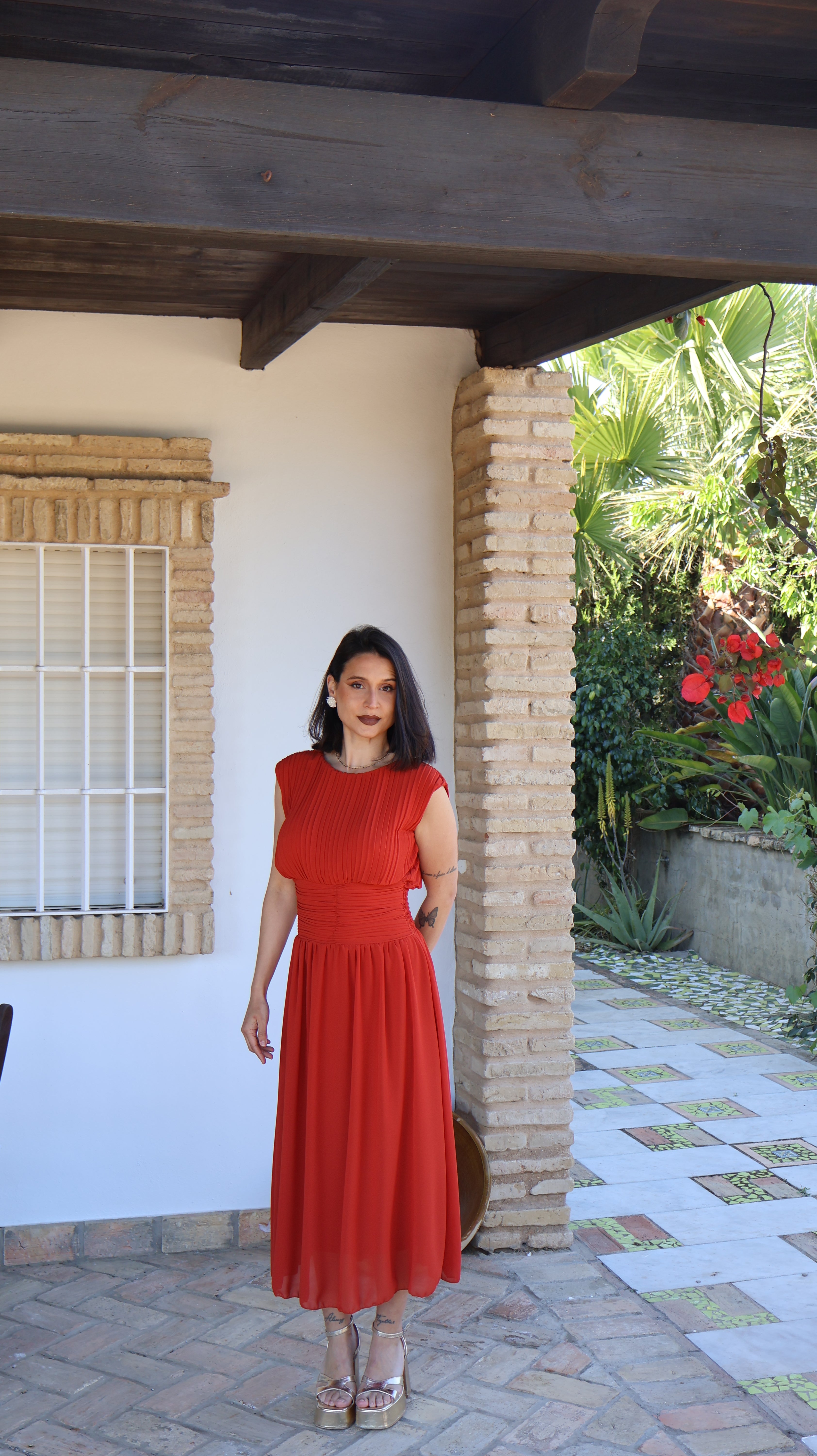Vestido plisado Mer