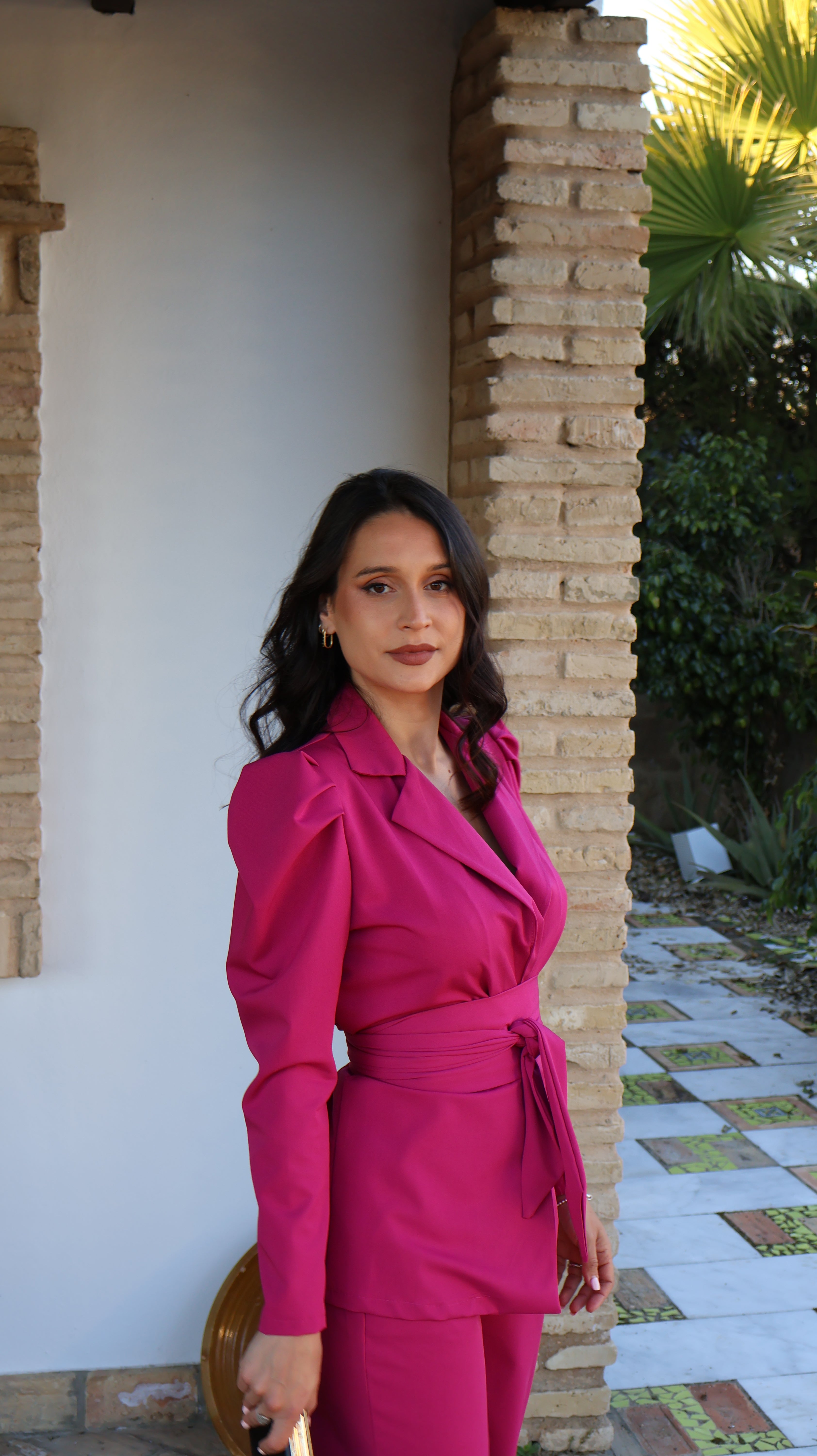 Traje de chaqueta fucsia