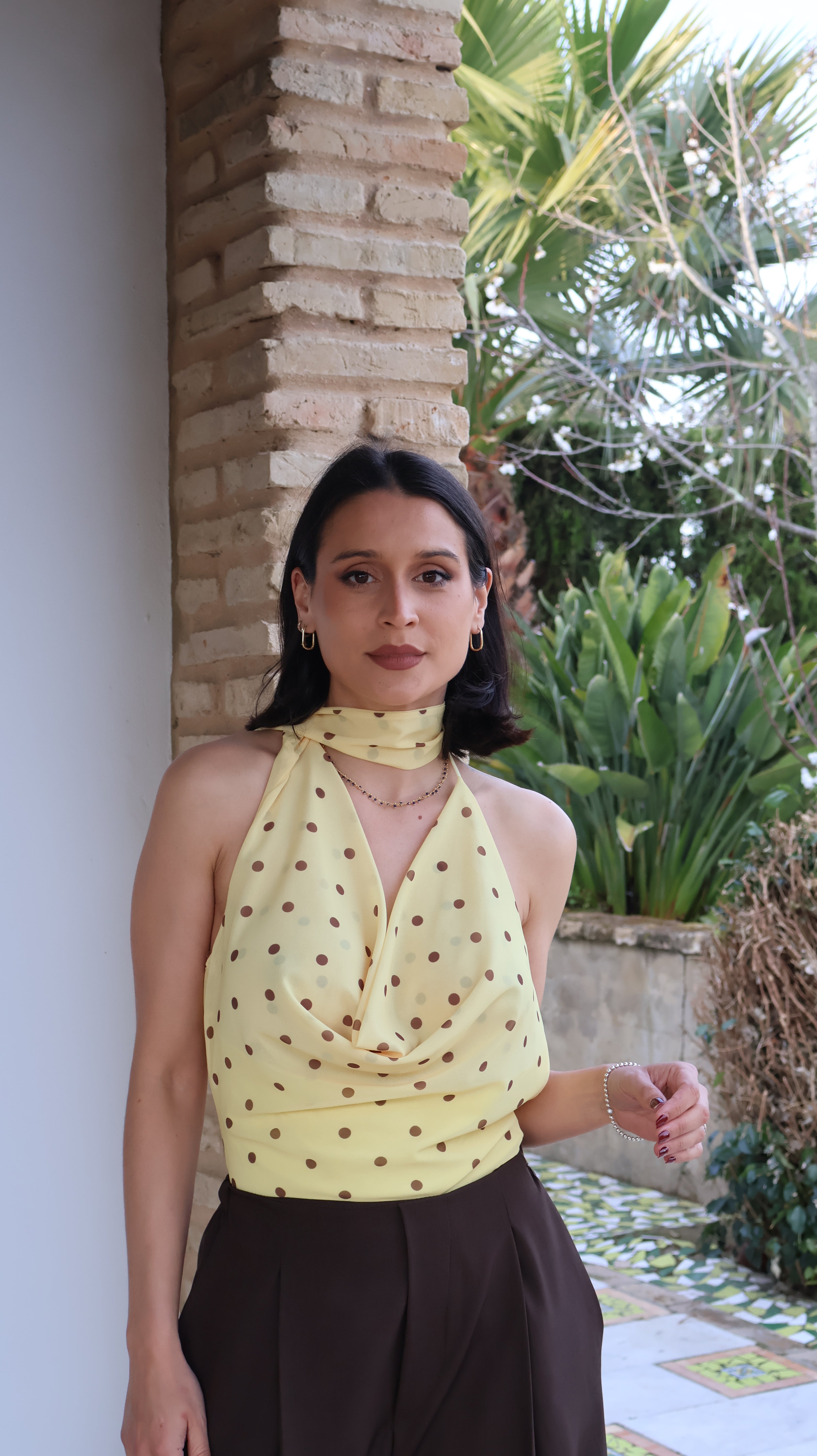 Top gasa lunar amarillo