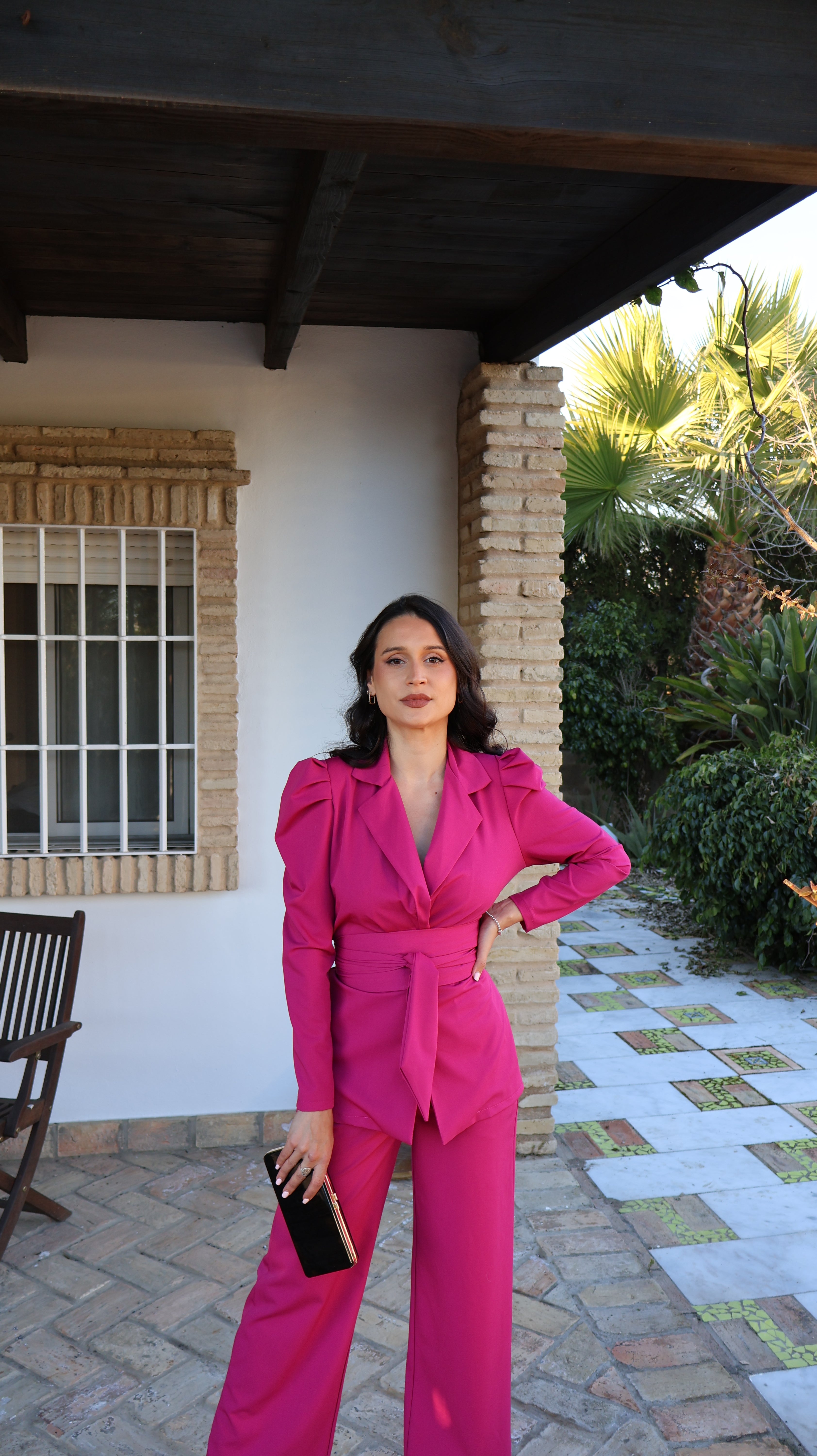 Traje de chaqueta fucsia