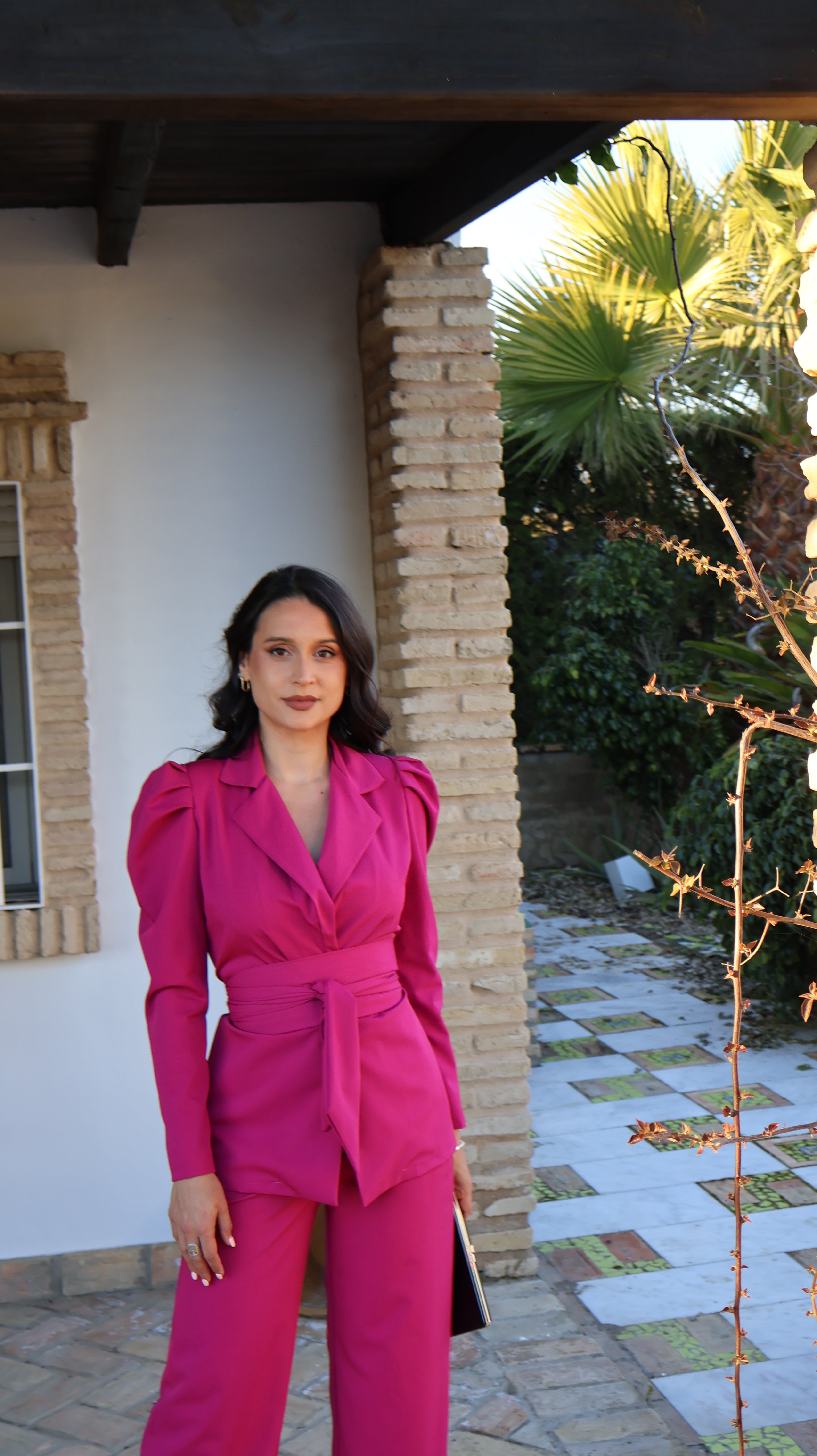 Traje de chaqueta fucsia