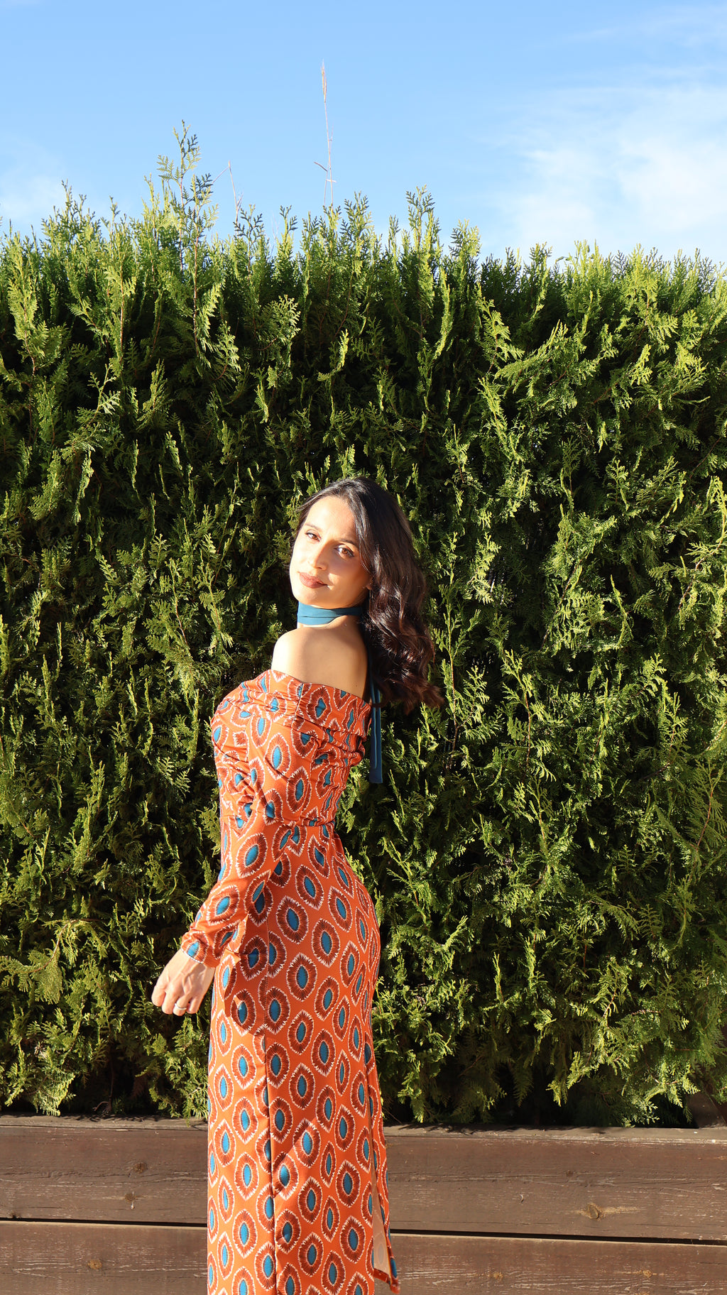 Vestido estampado Naranja