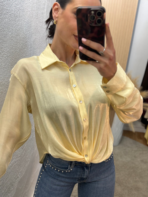 Camisa brillo amarillo nude
