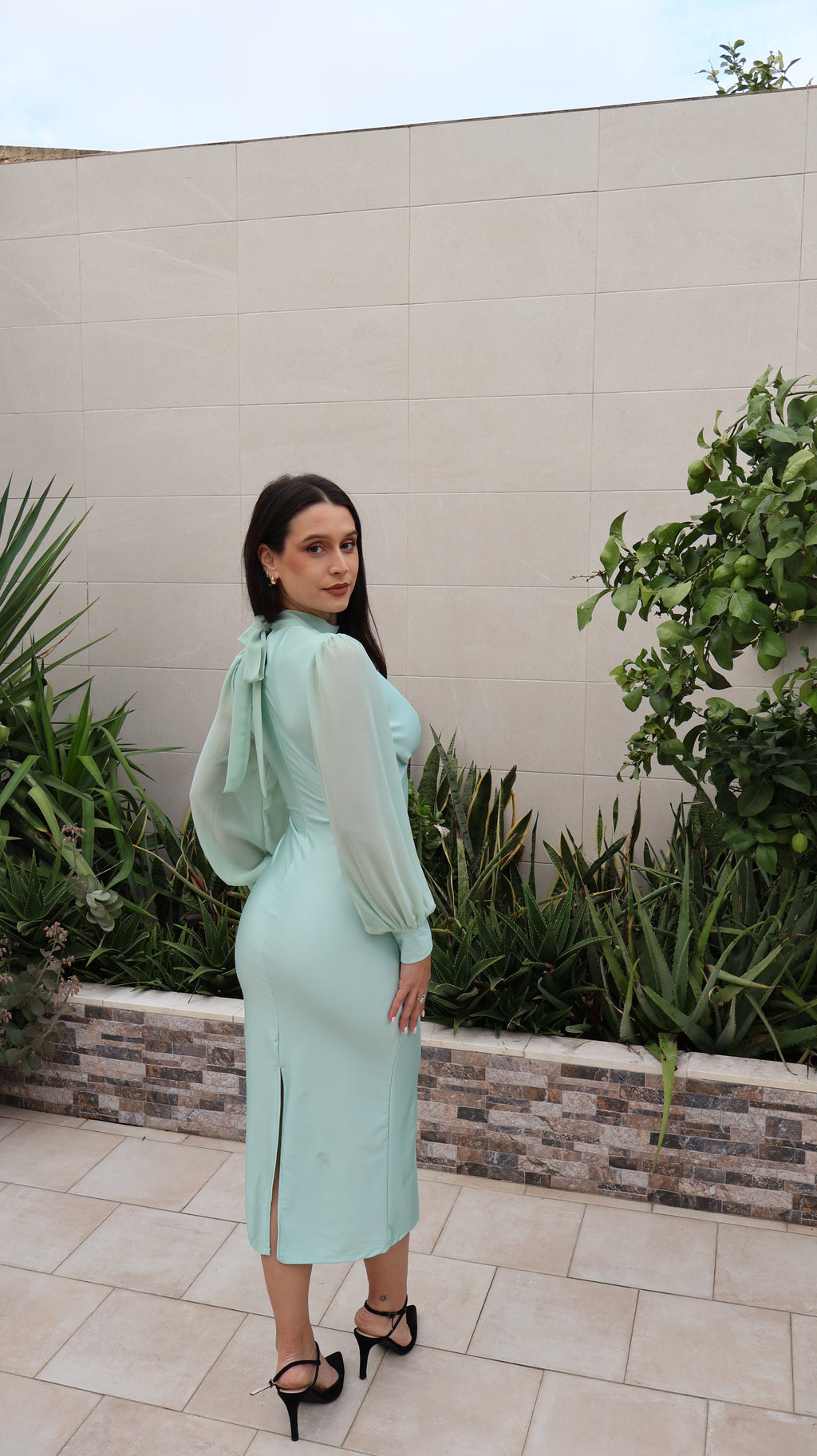 Vestido Fabiana Verde Agua