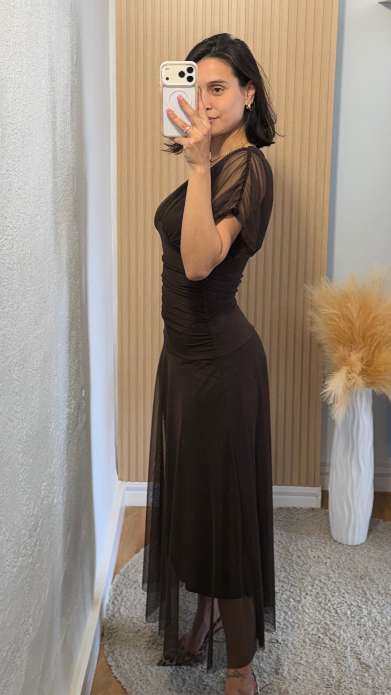 Vestido tul marrón