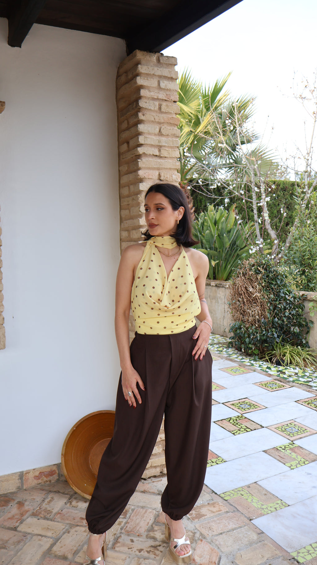 Top gasa lunar amarillo