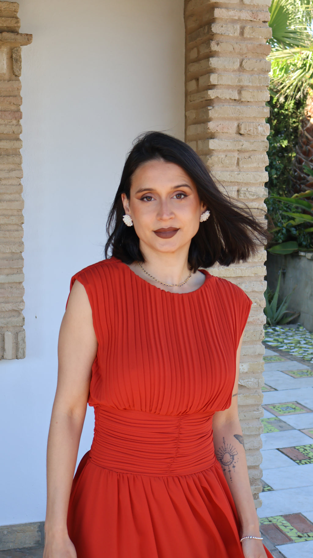Vestido plisado Mer