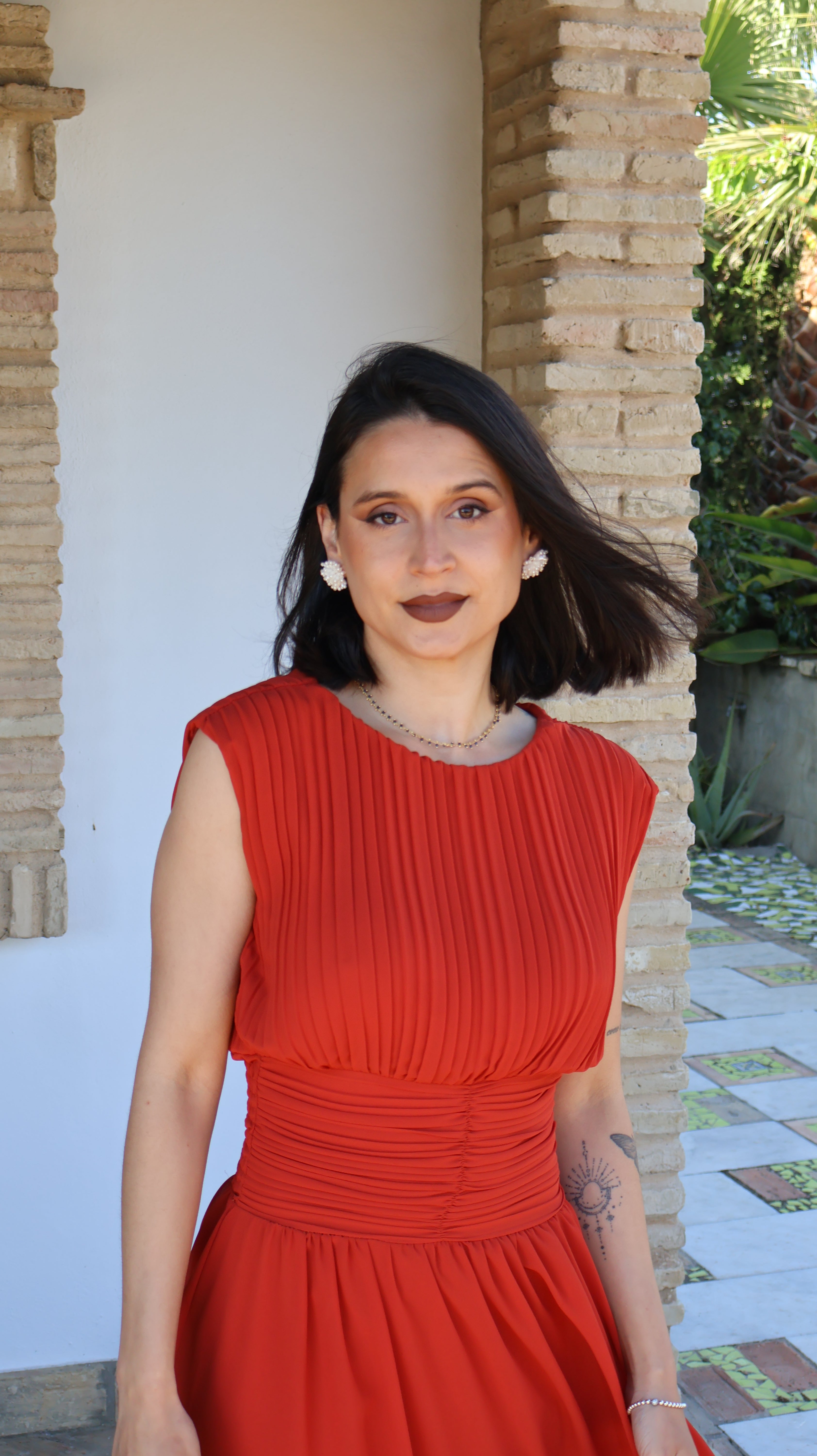Vestido plisado Mer