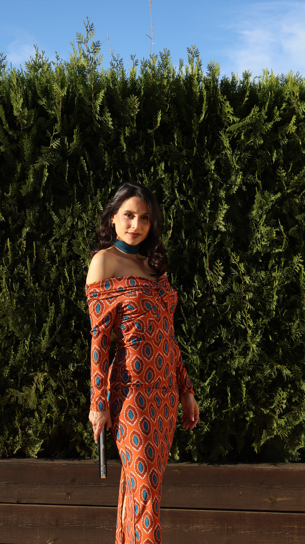 Vestido estampado Naranja