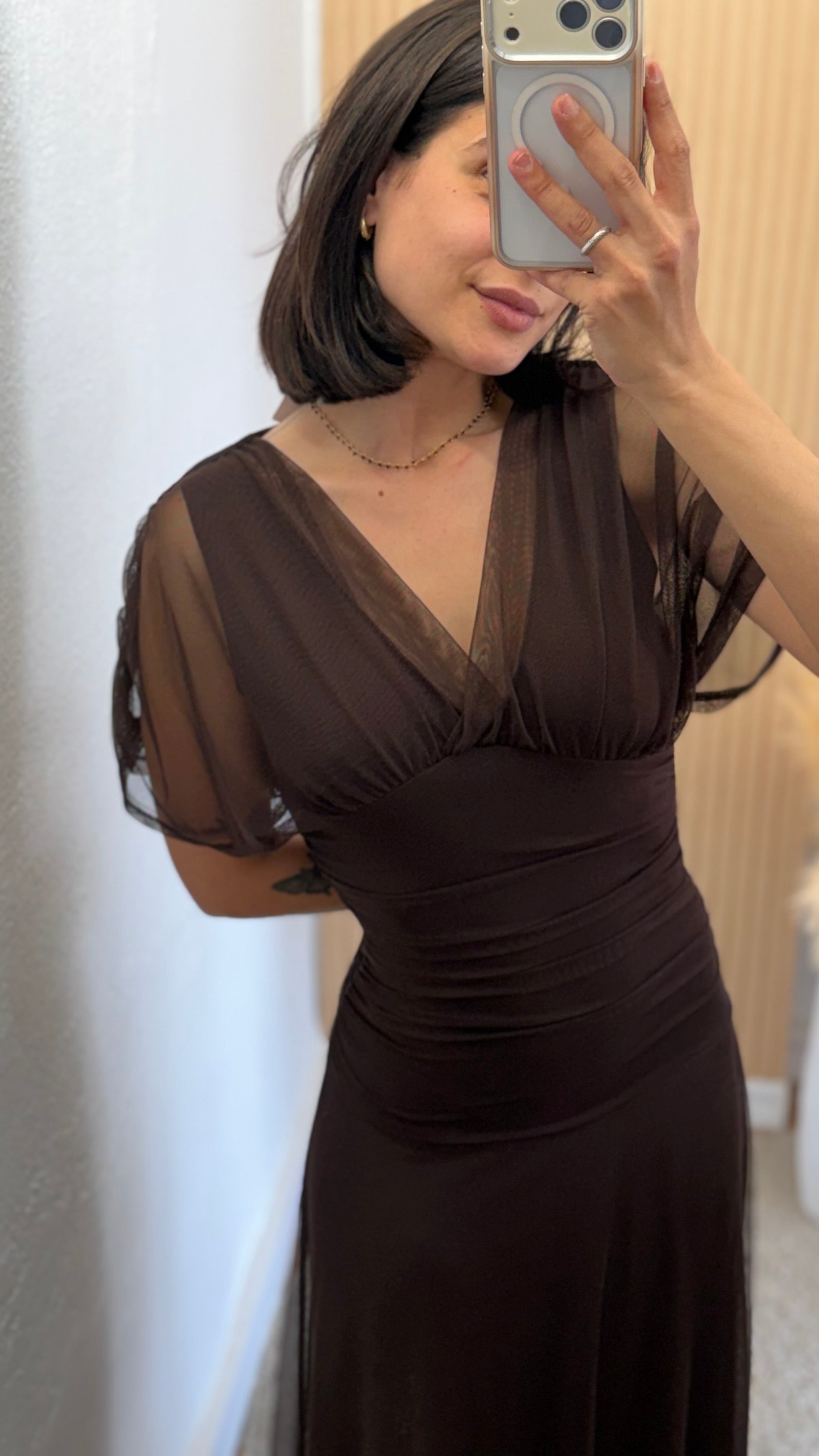 Vestido tul marrón