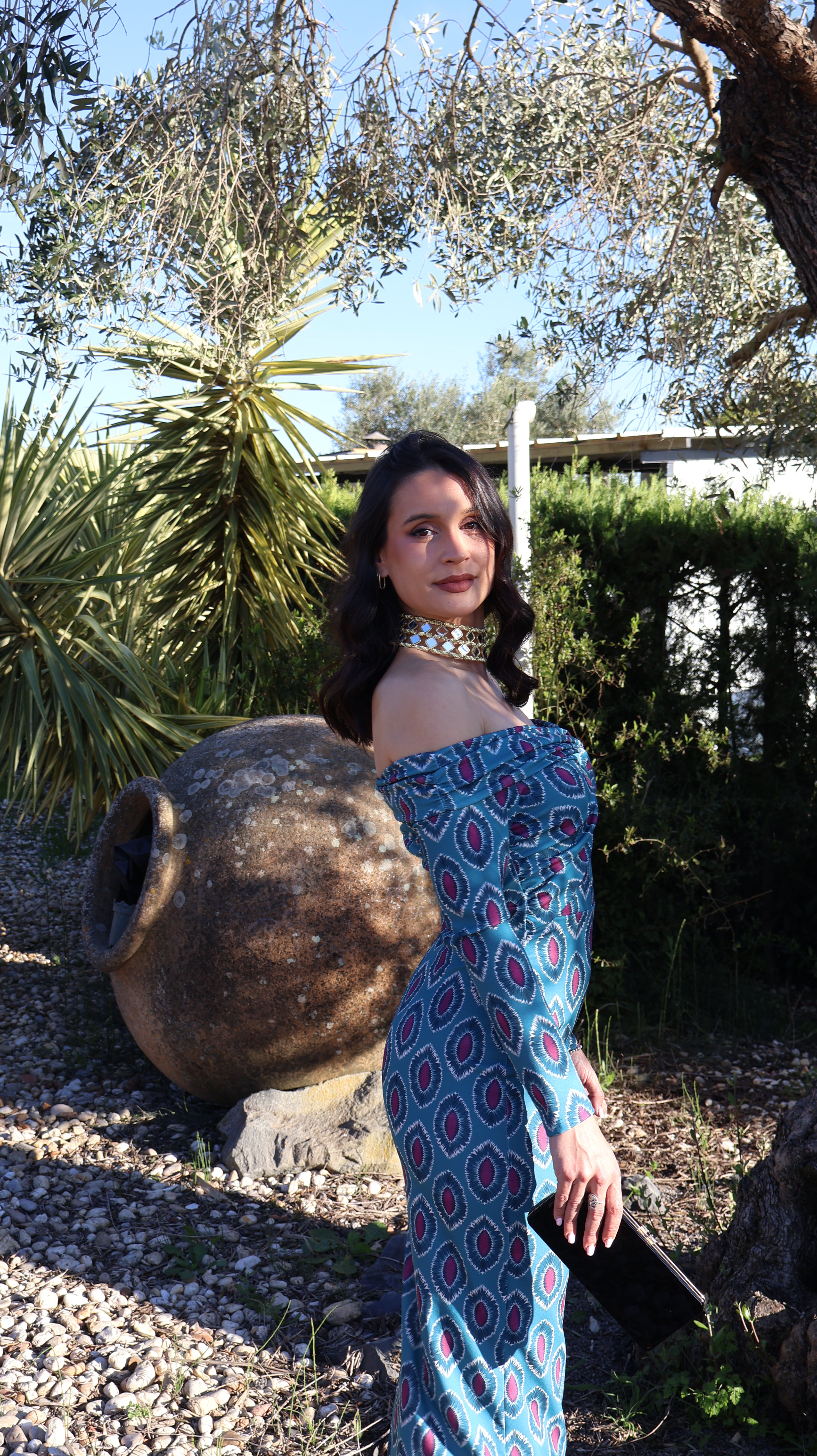 Vestido estampado azul