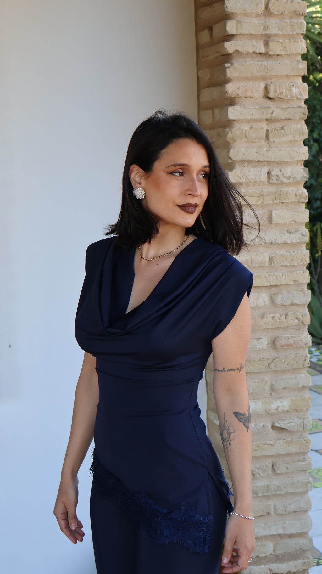 Conjunto encaje azul marino