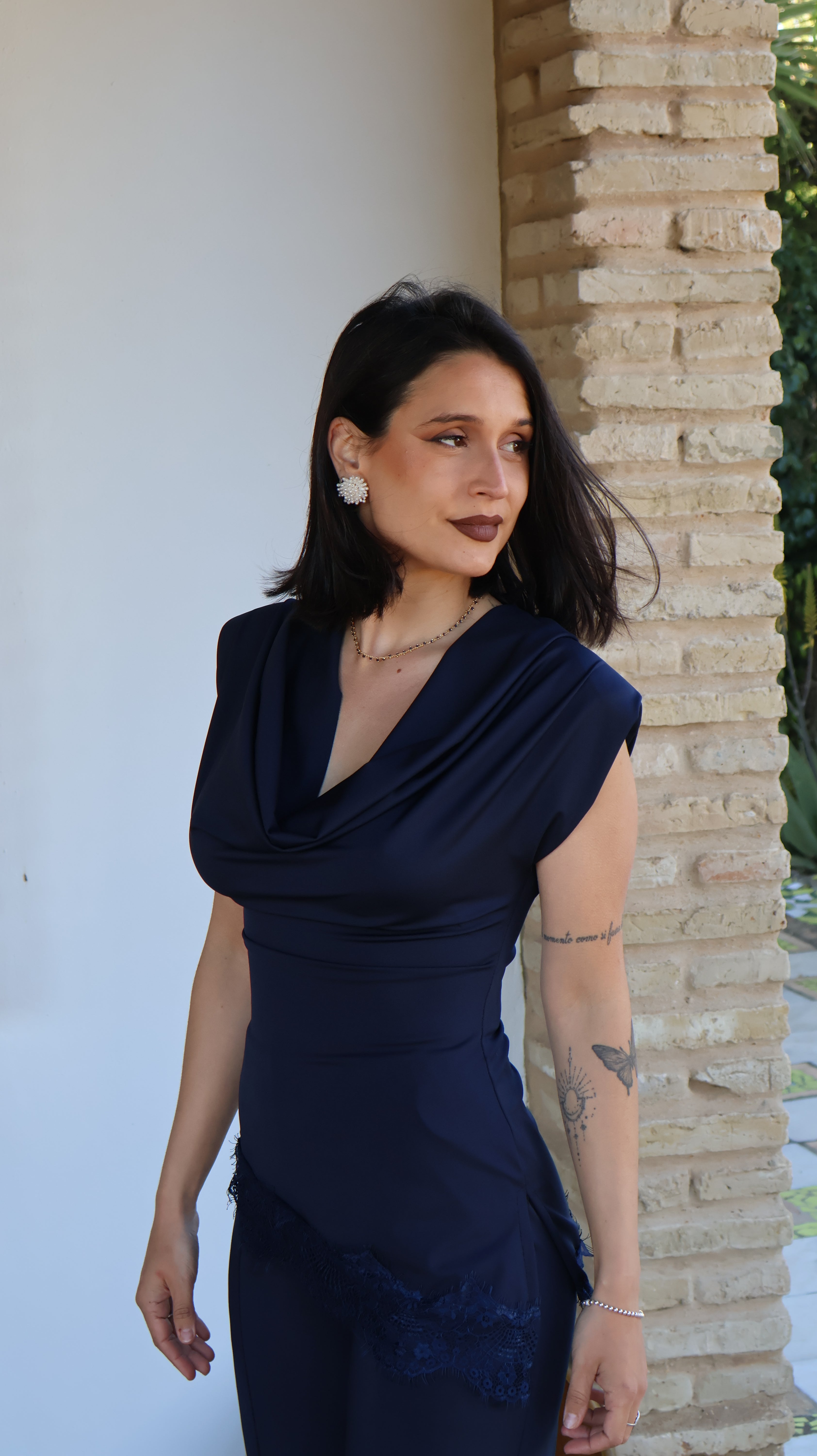 Conjunto encaje azul marino