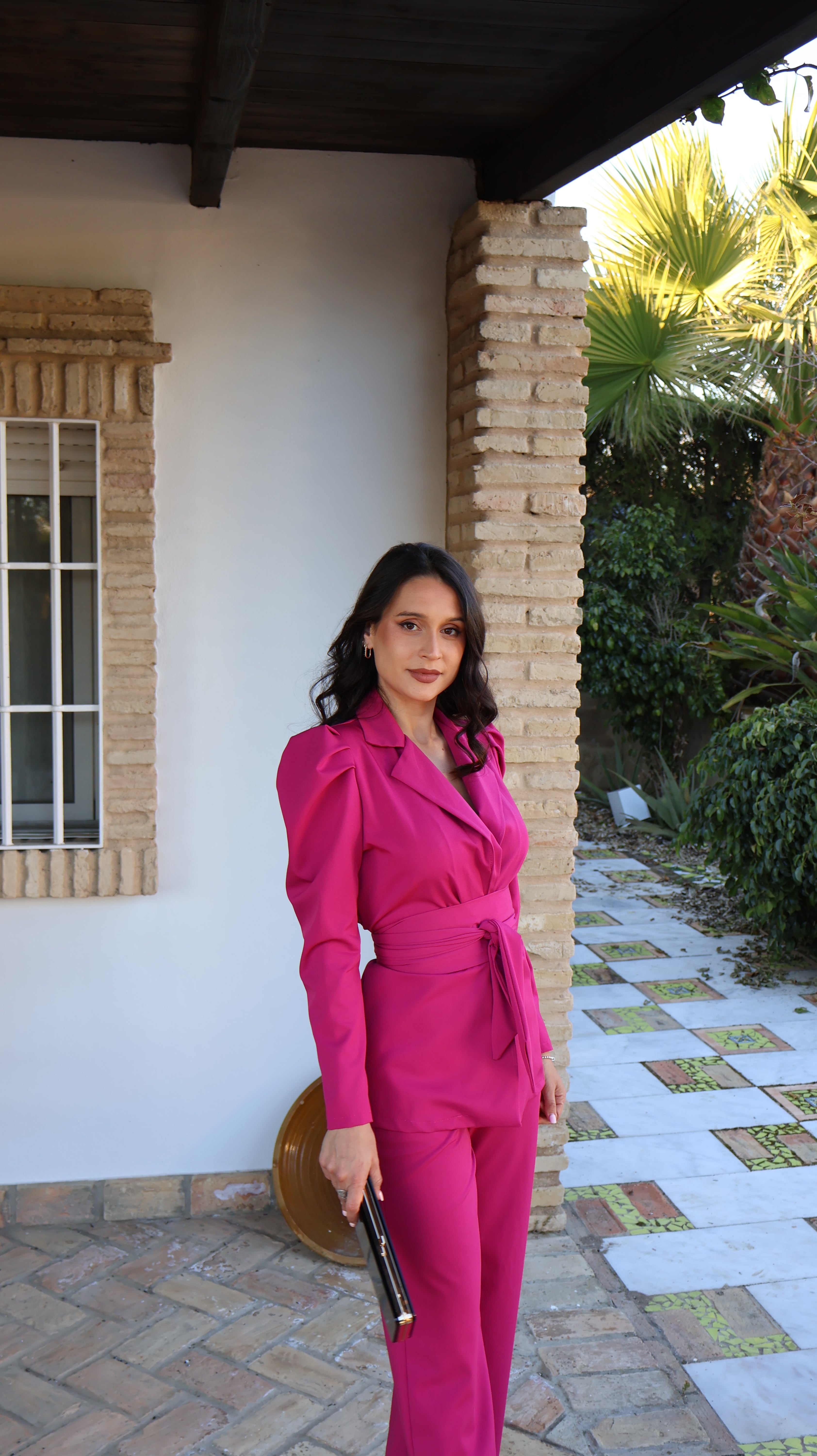 Traje de chaqueta fucsia