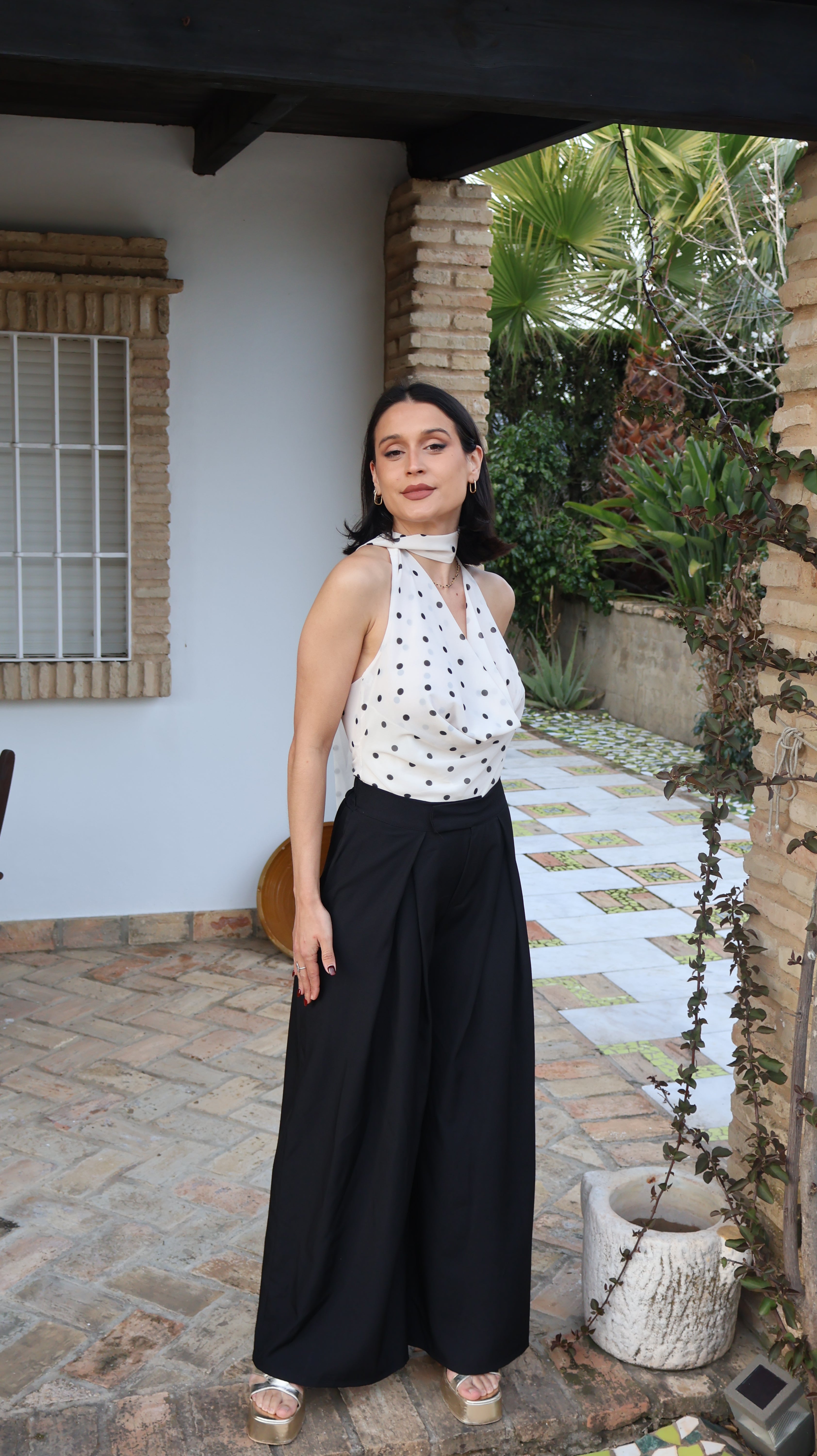 Top gasa lunar blanco