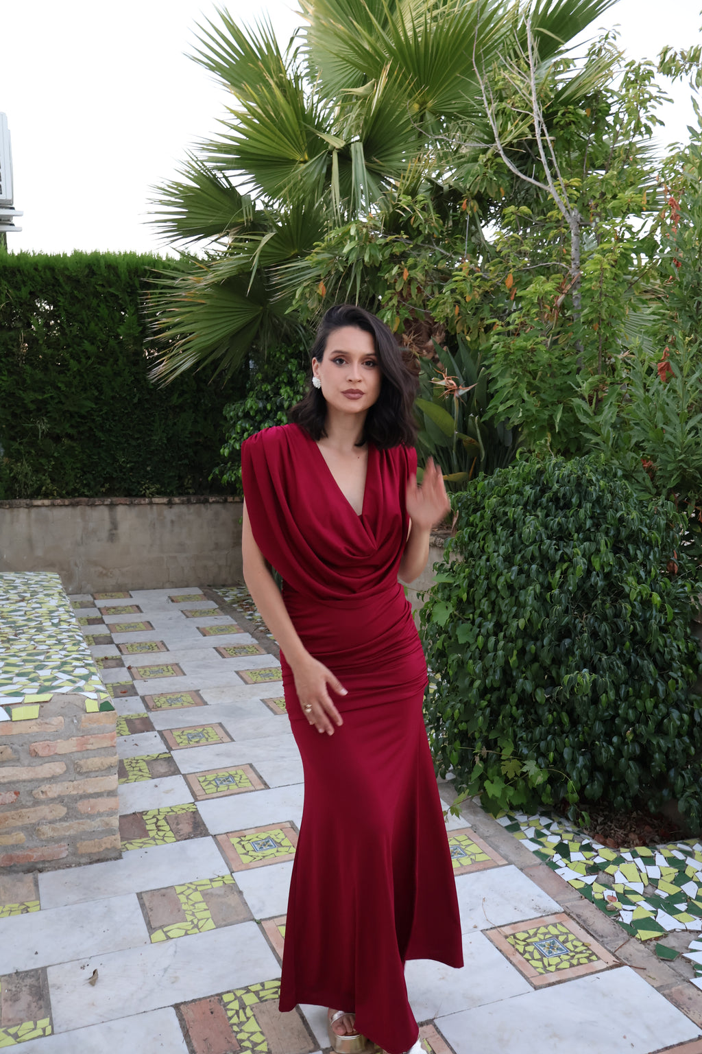 Vestido Odette Rojo vino