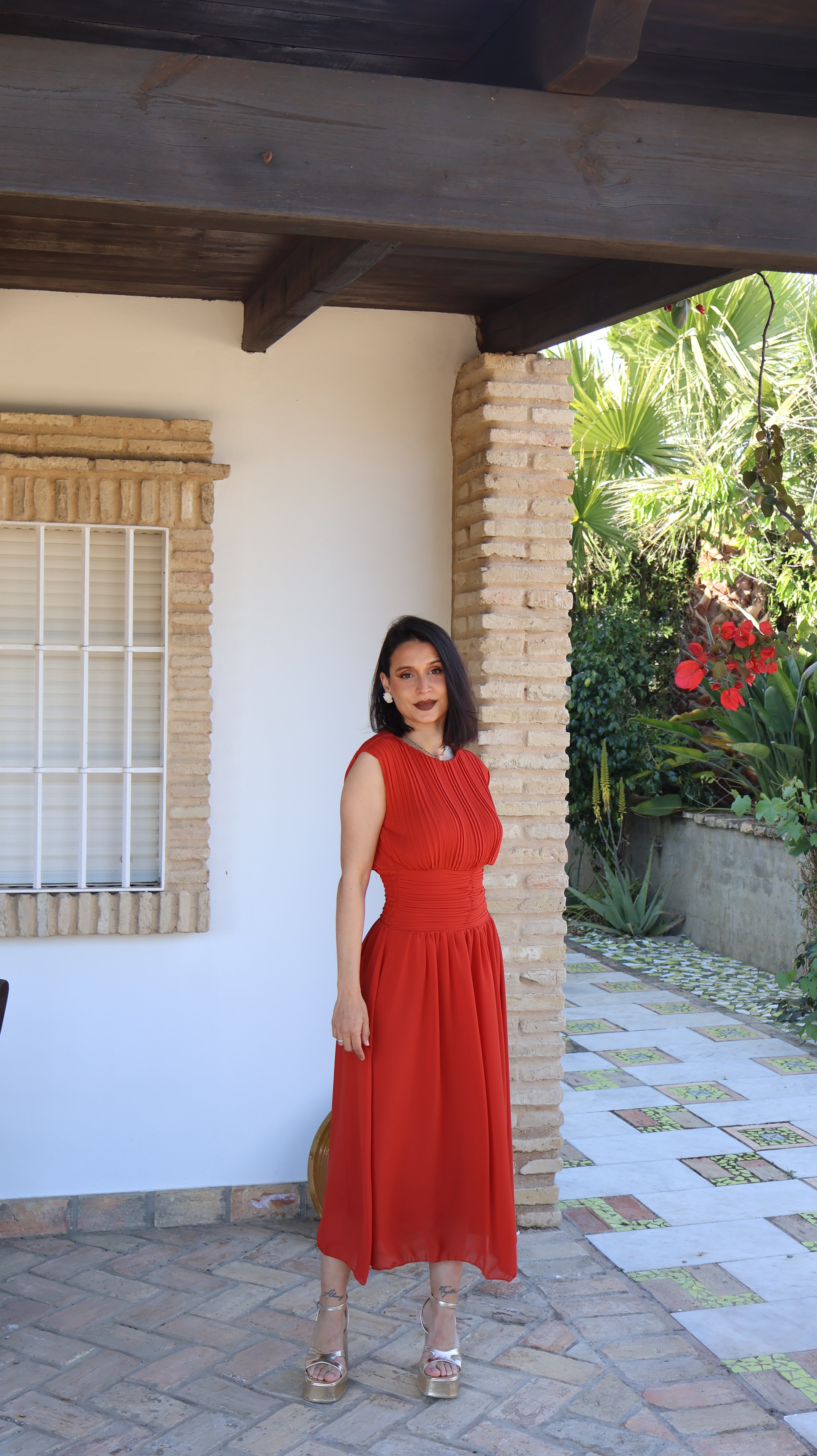 Vestido plisado Mer