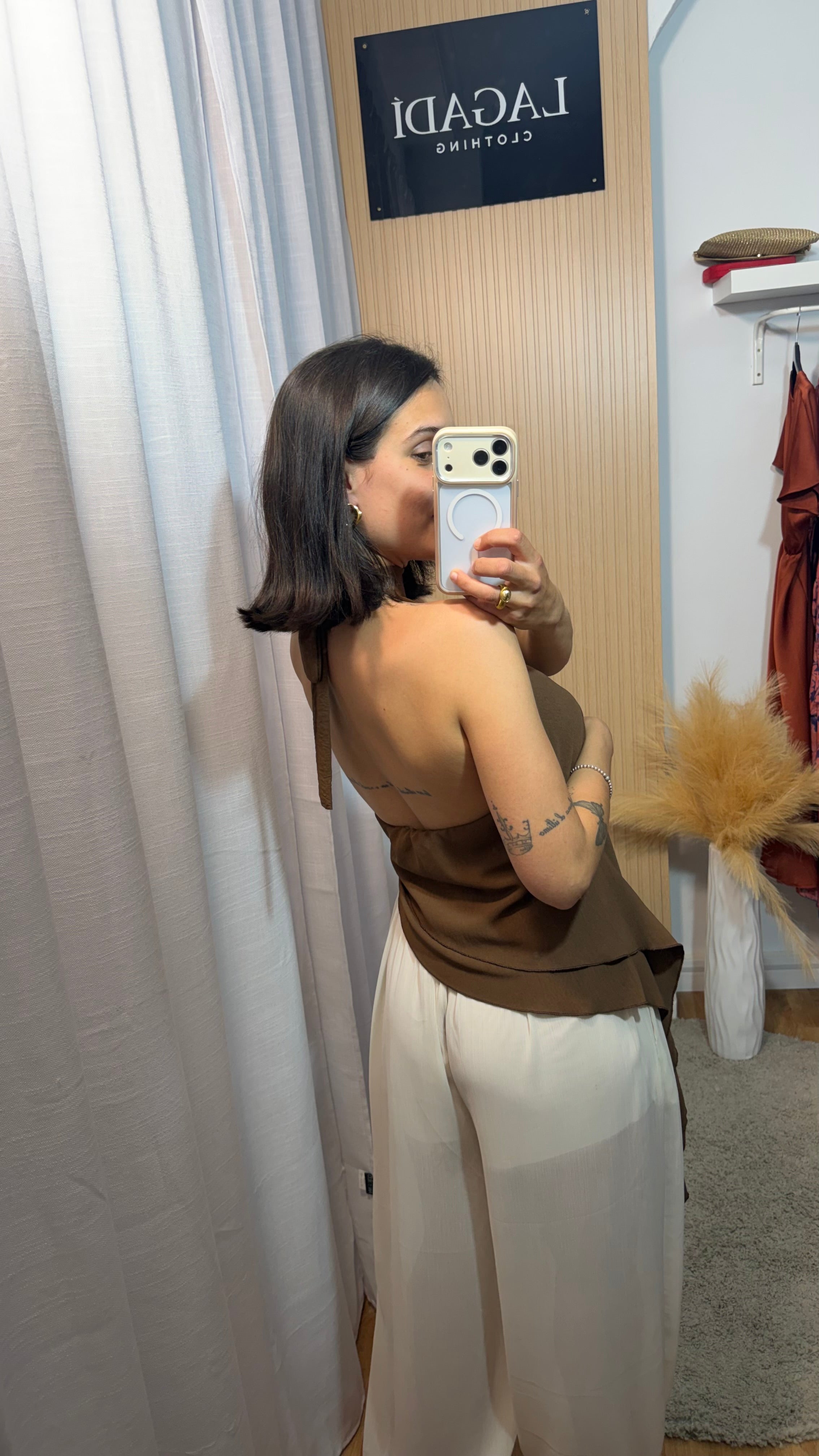 Pantalón bombacho Semi beige