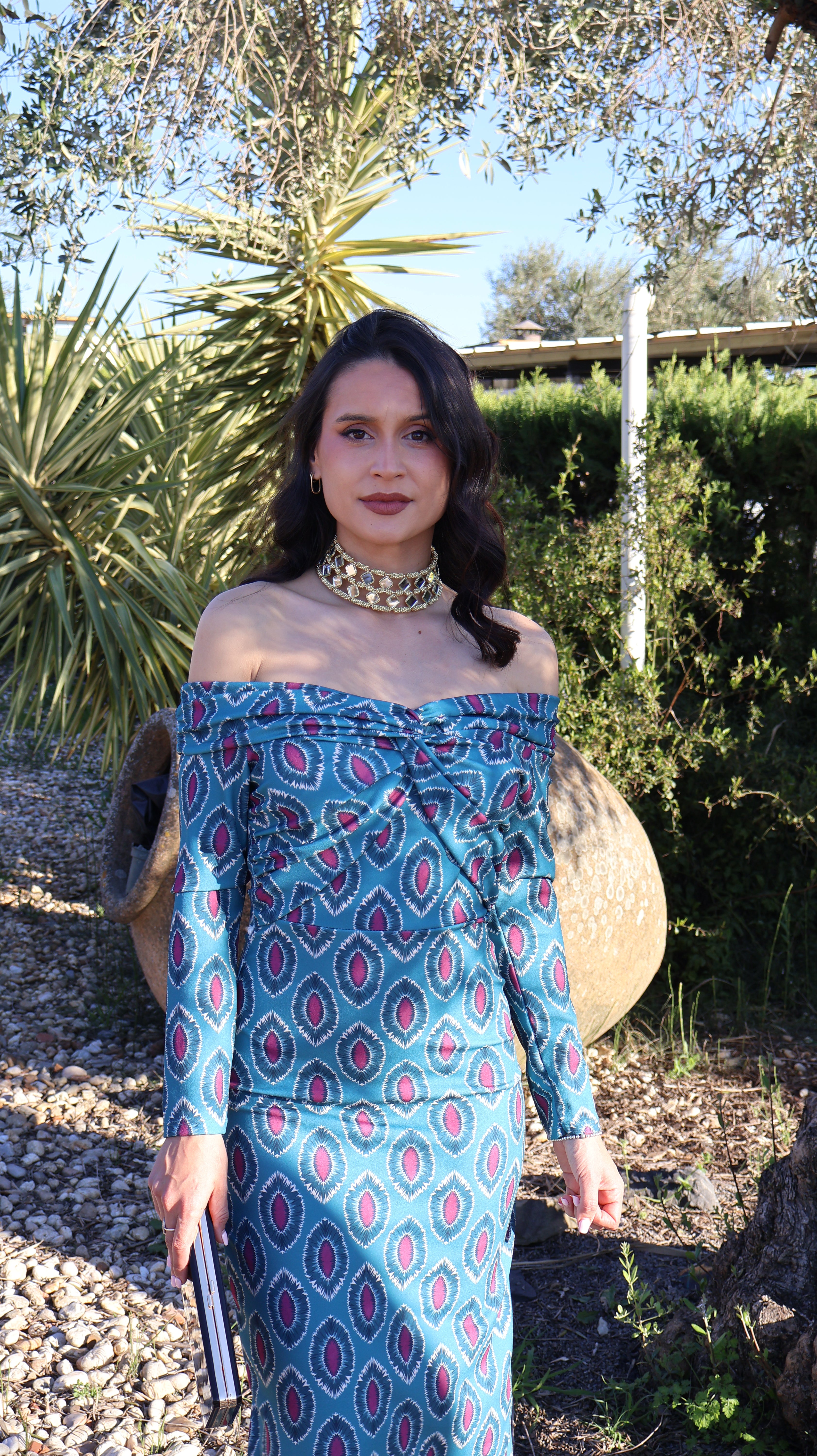 Vestido estampado azul