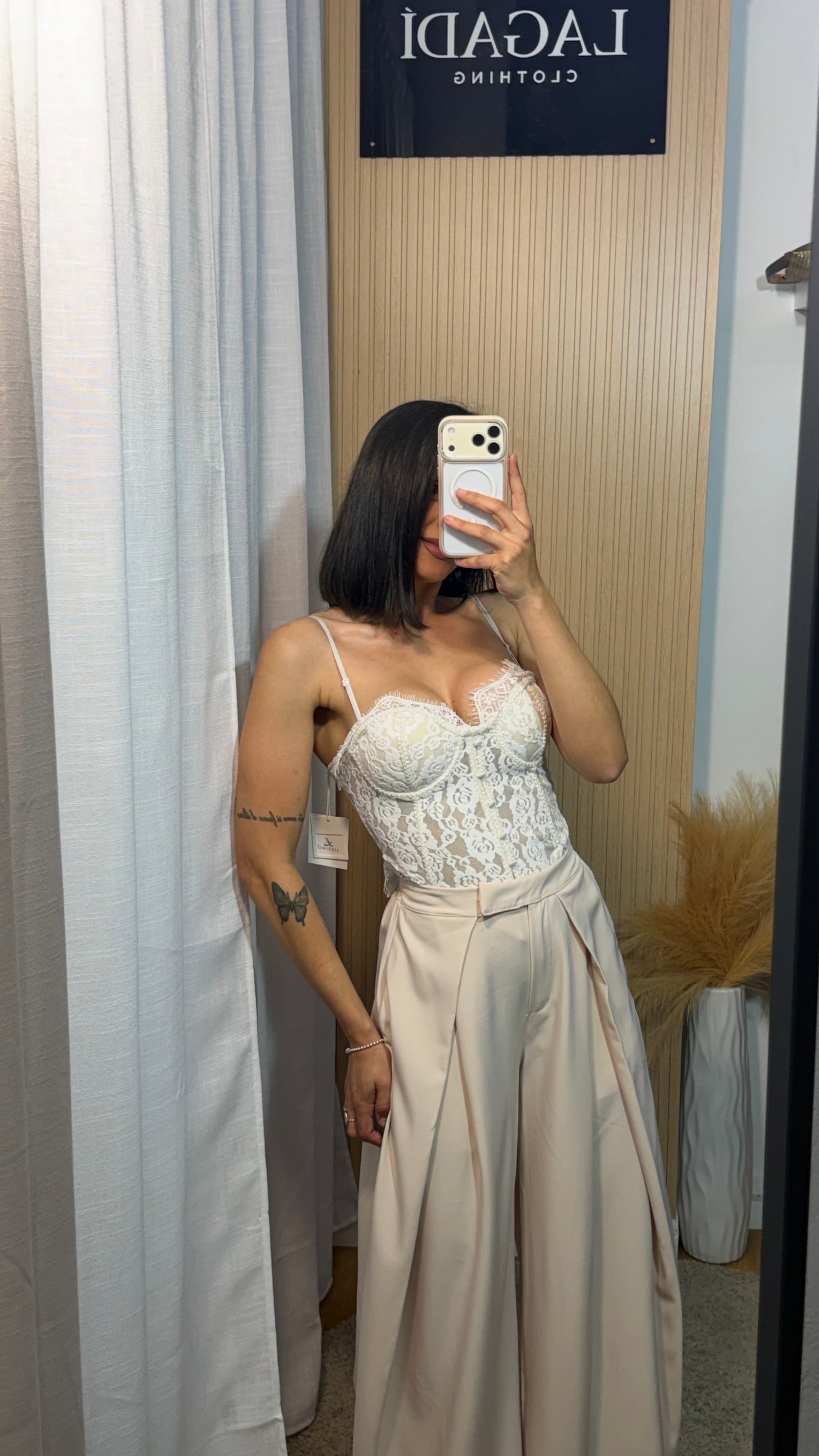 Pantalón capa beige cierre
