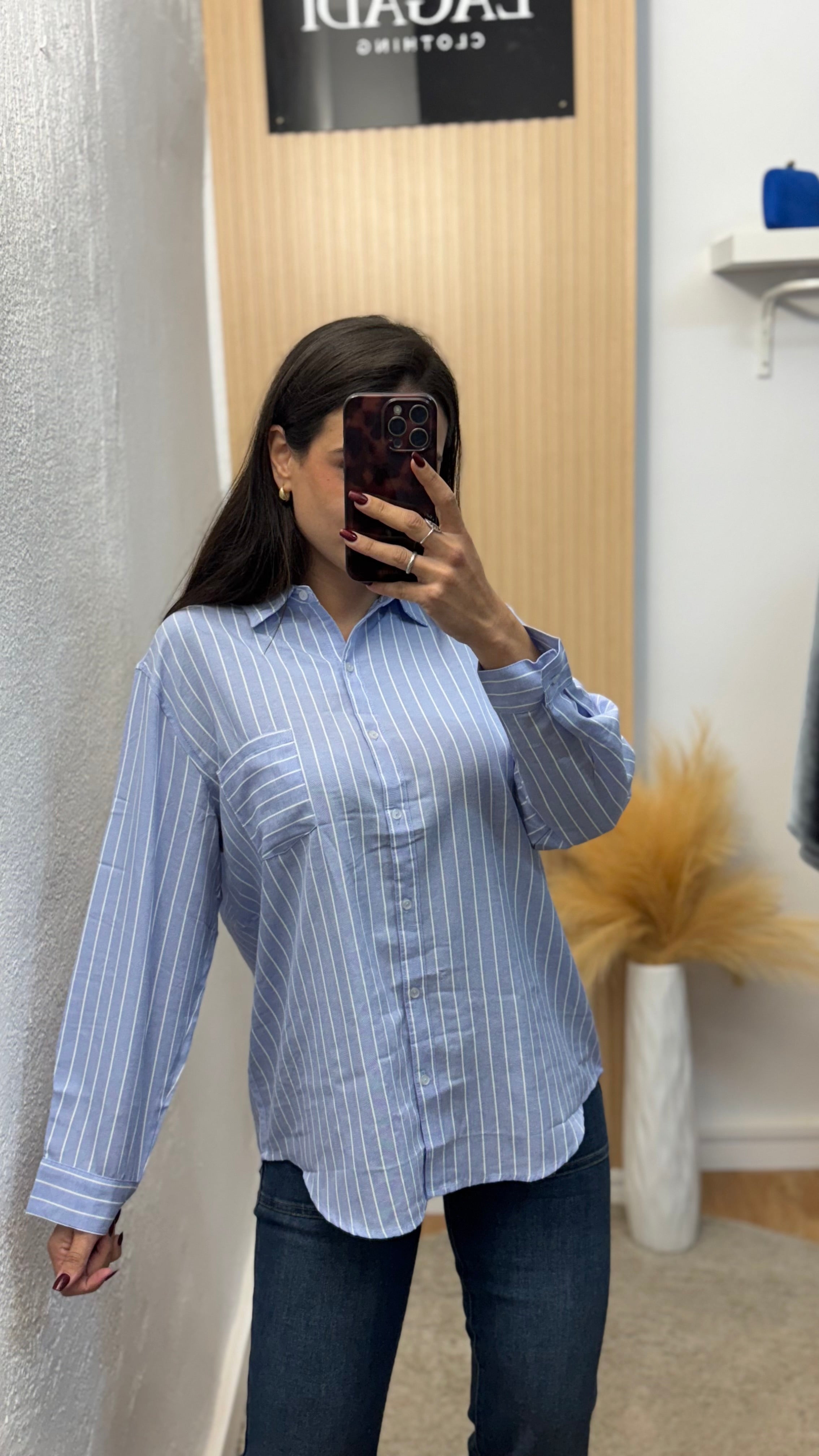 Camisa basic celeste