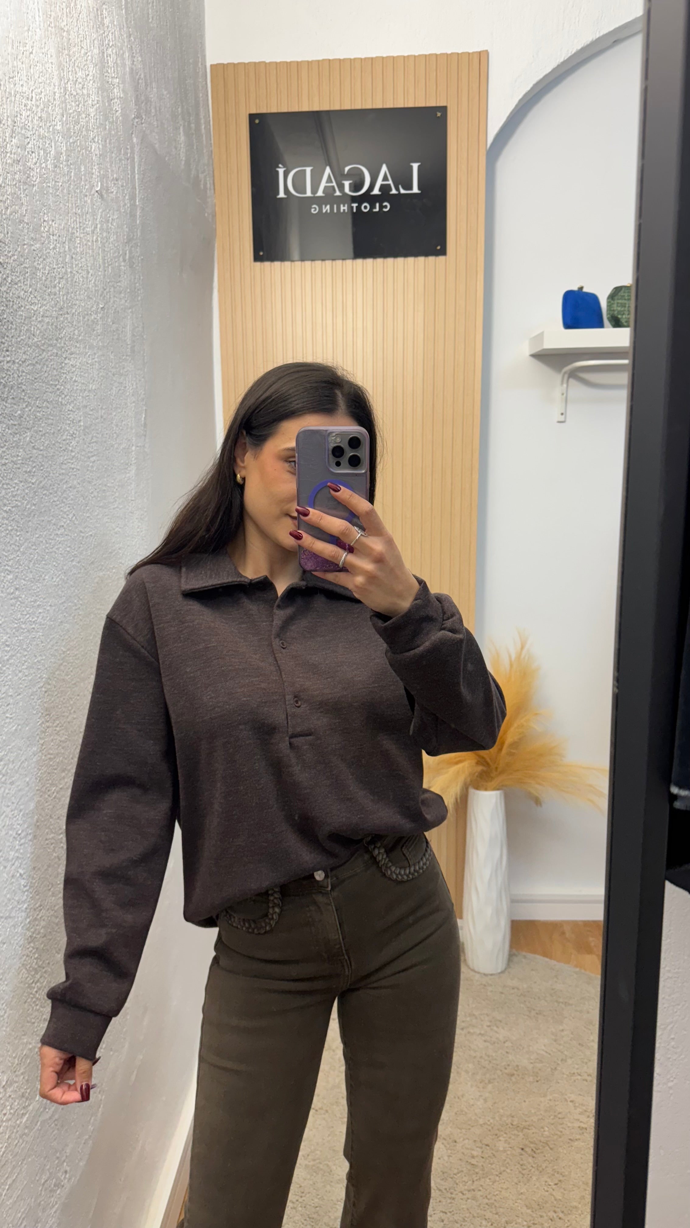 Sudadera efecto polo