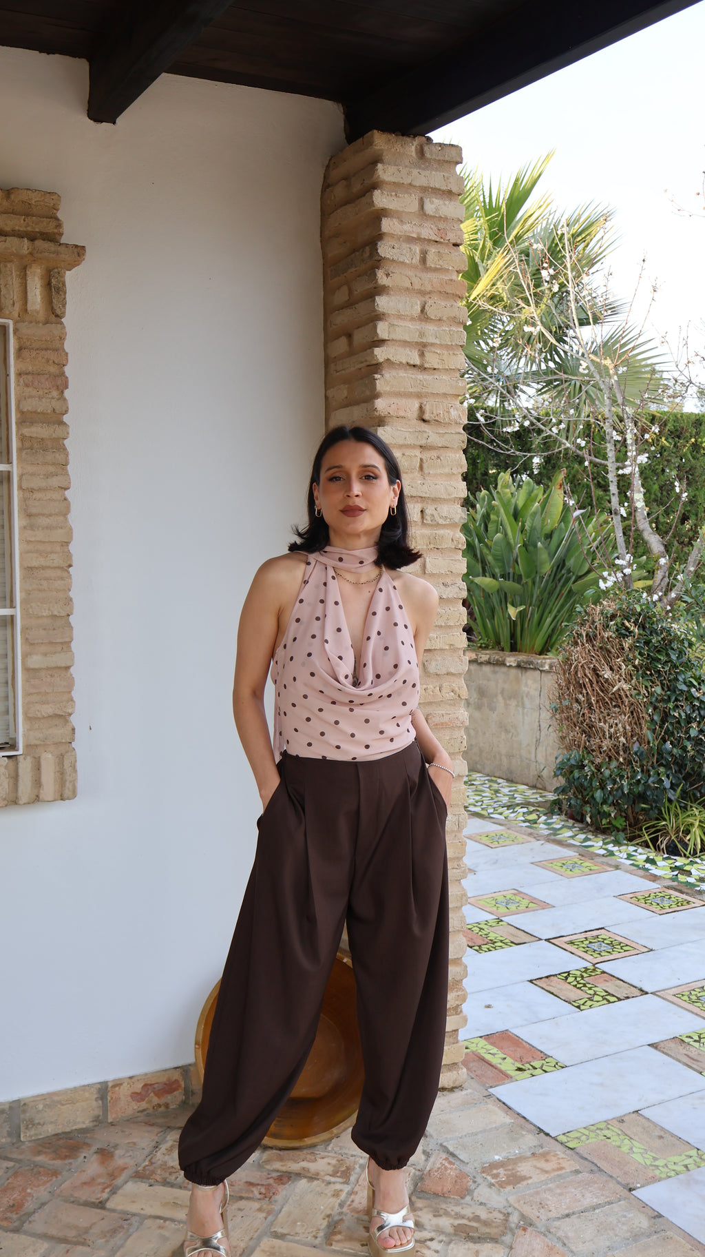 Top gasa lunar Rosa