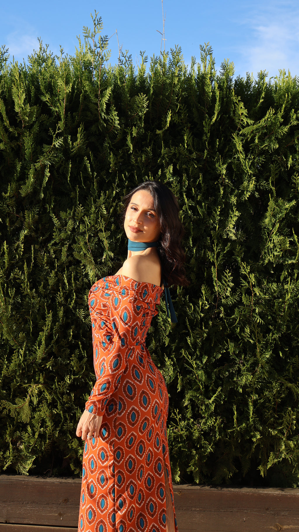 Vestido estampado Naranja