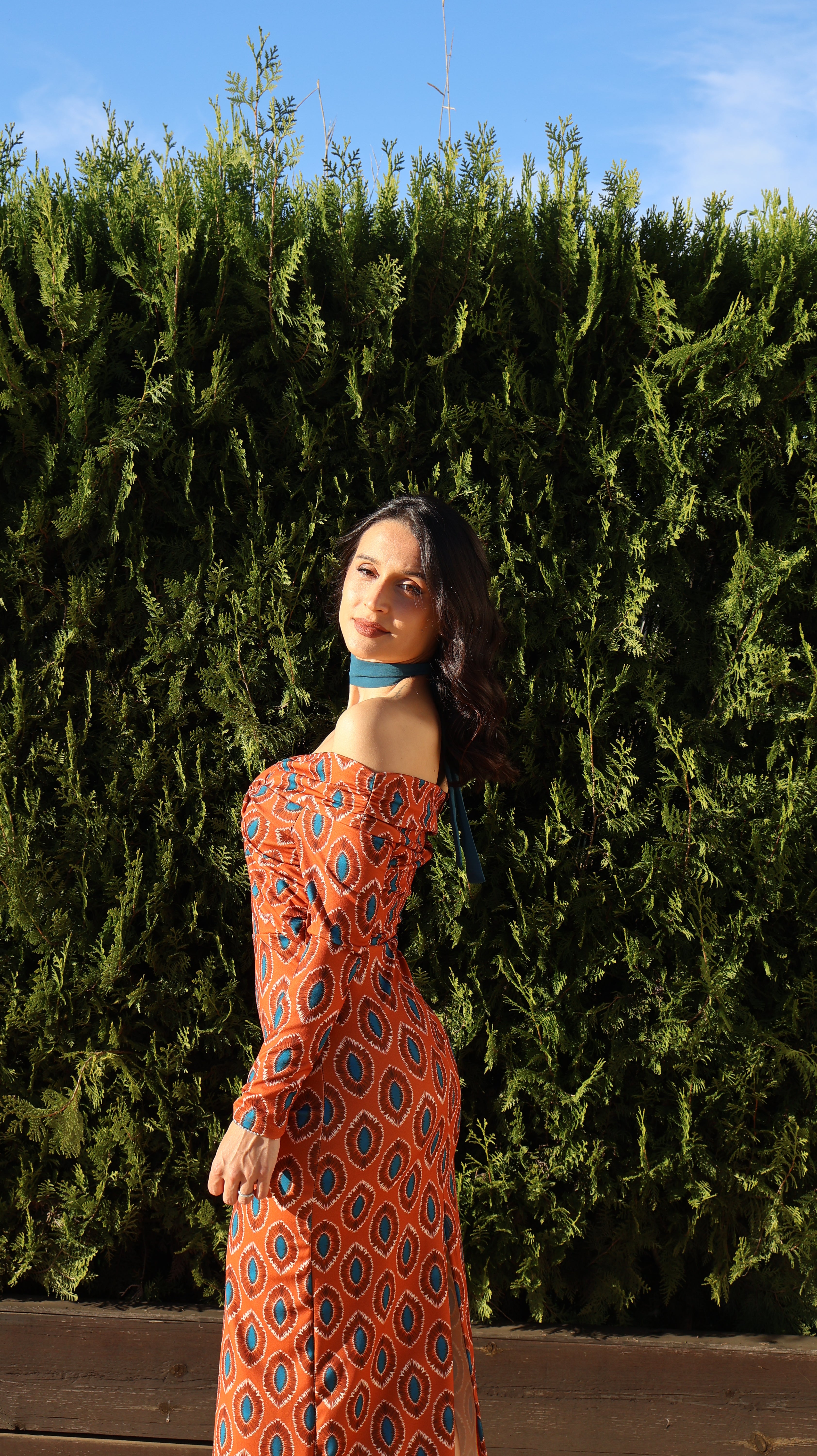 Vestido estampado Naranja