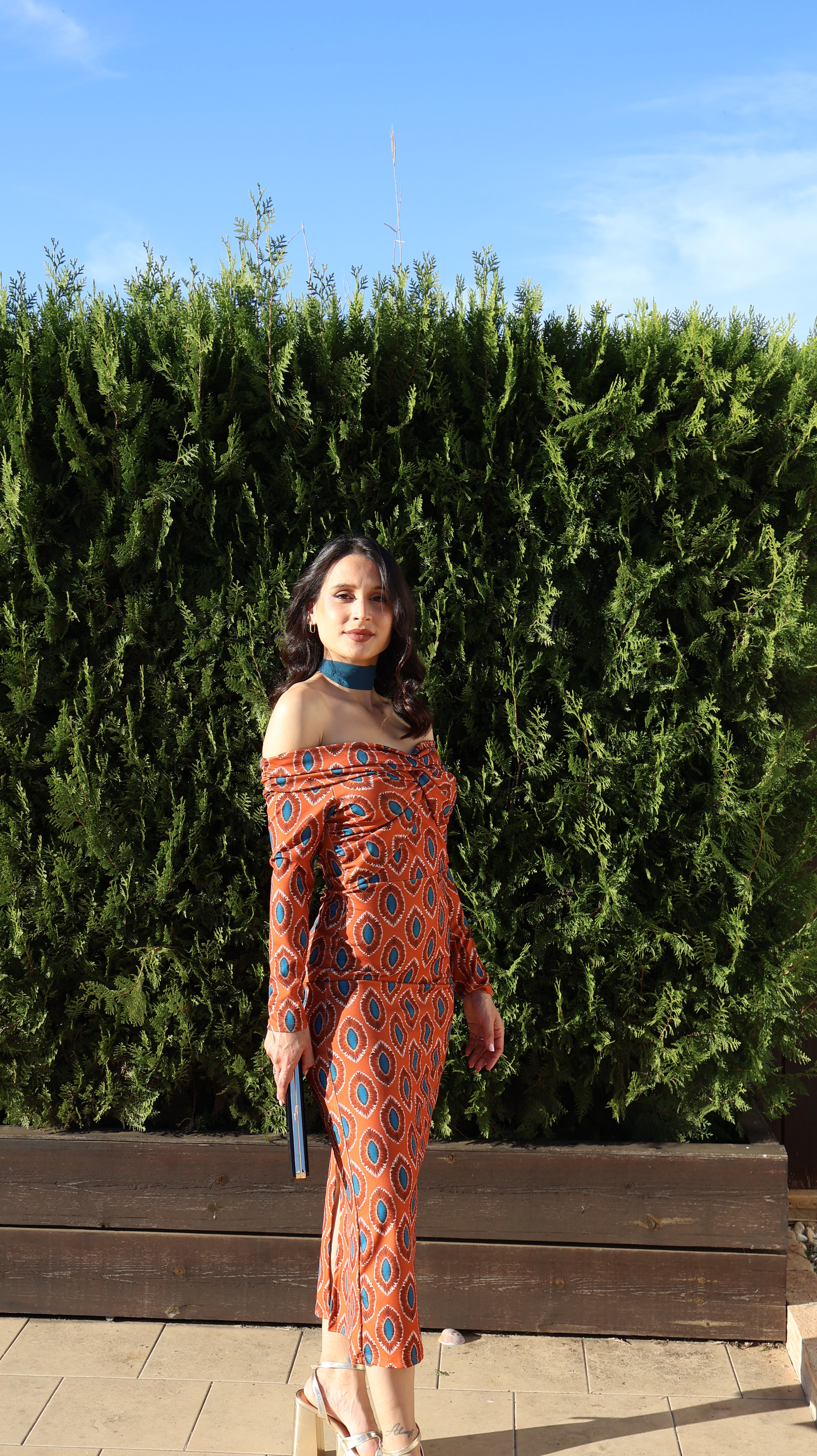 Vestido estampado Naranja