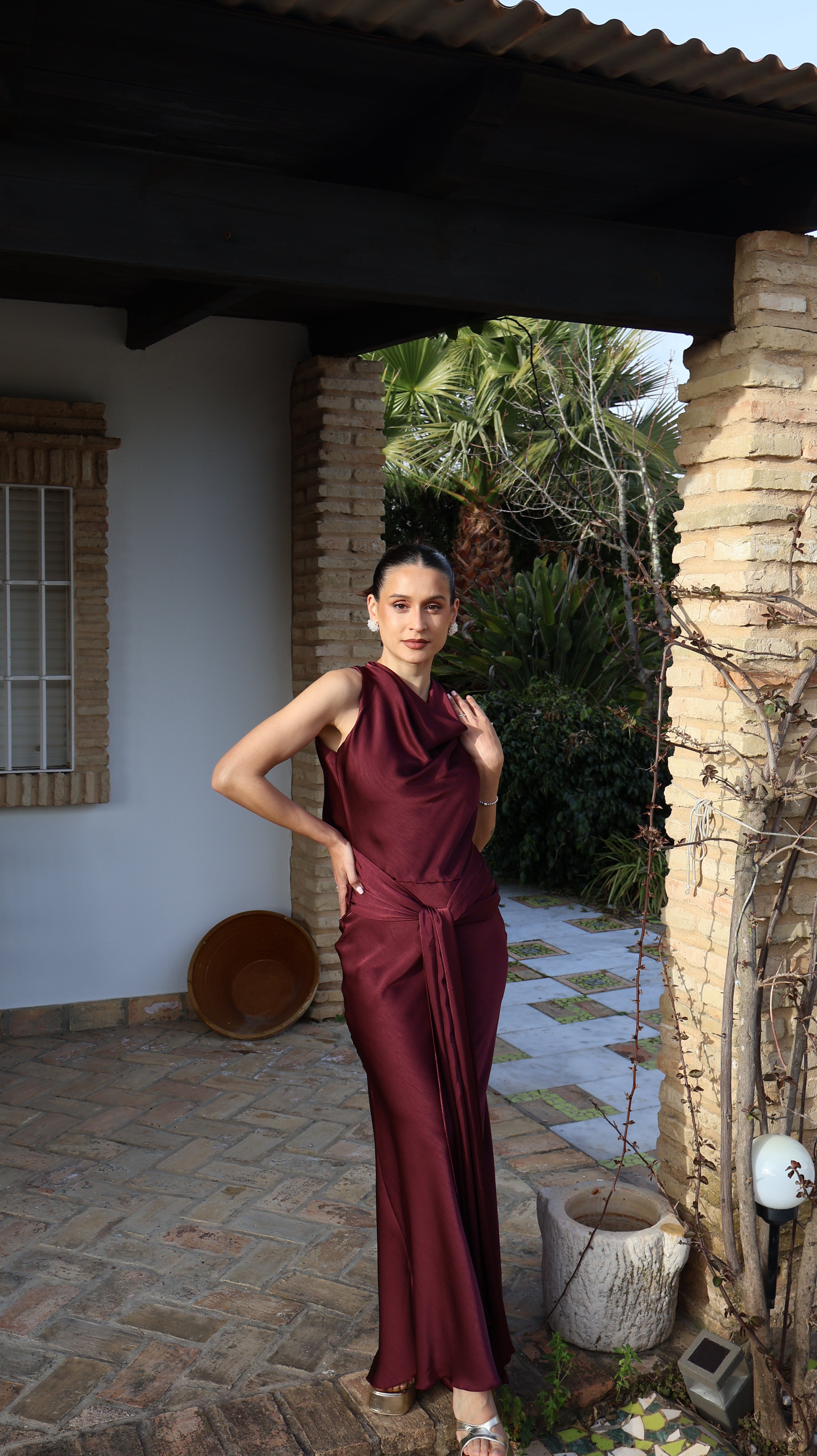 Vestido Carlota Burdeos