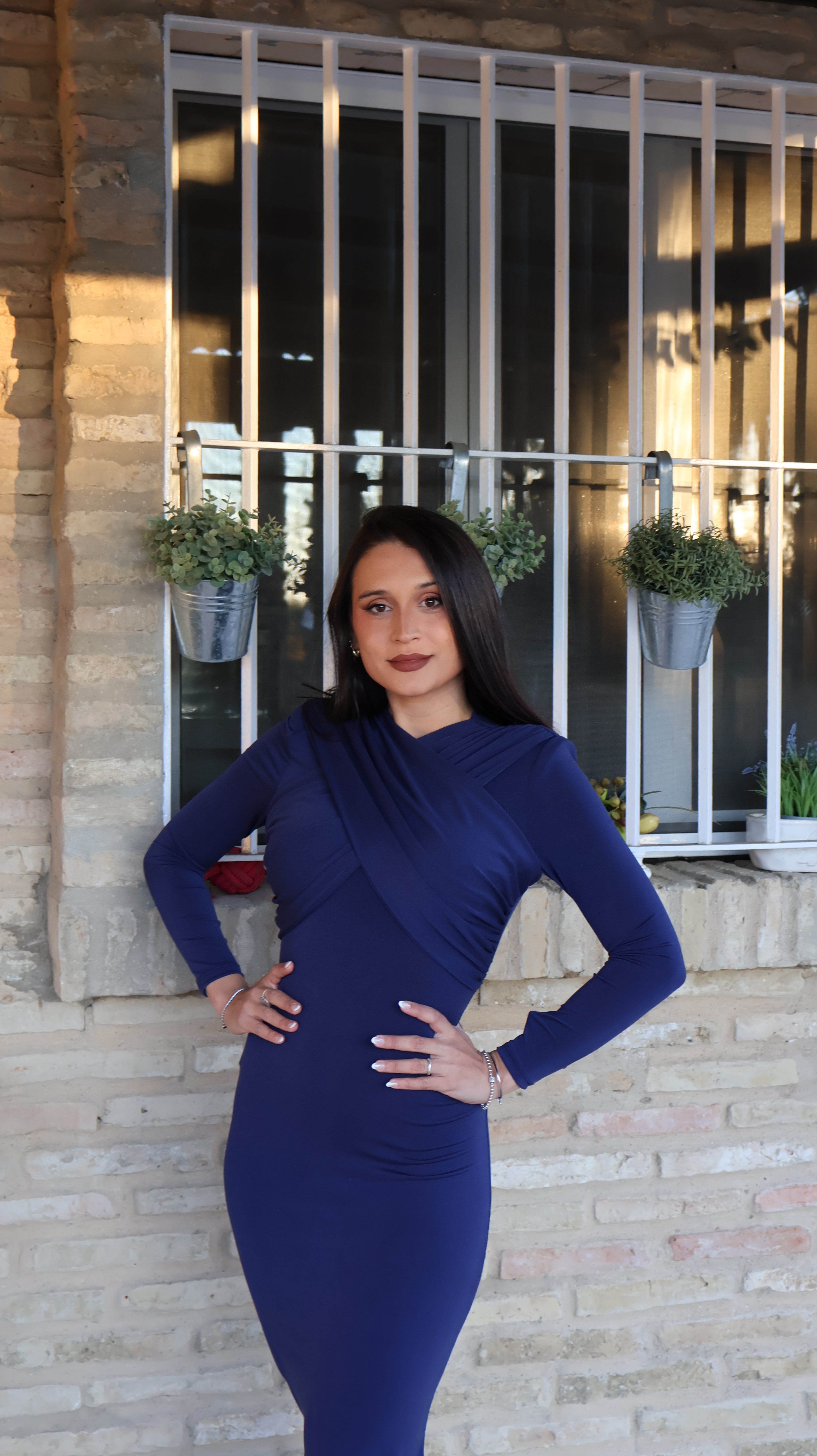 Vestido Cruzado azul