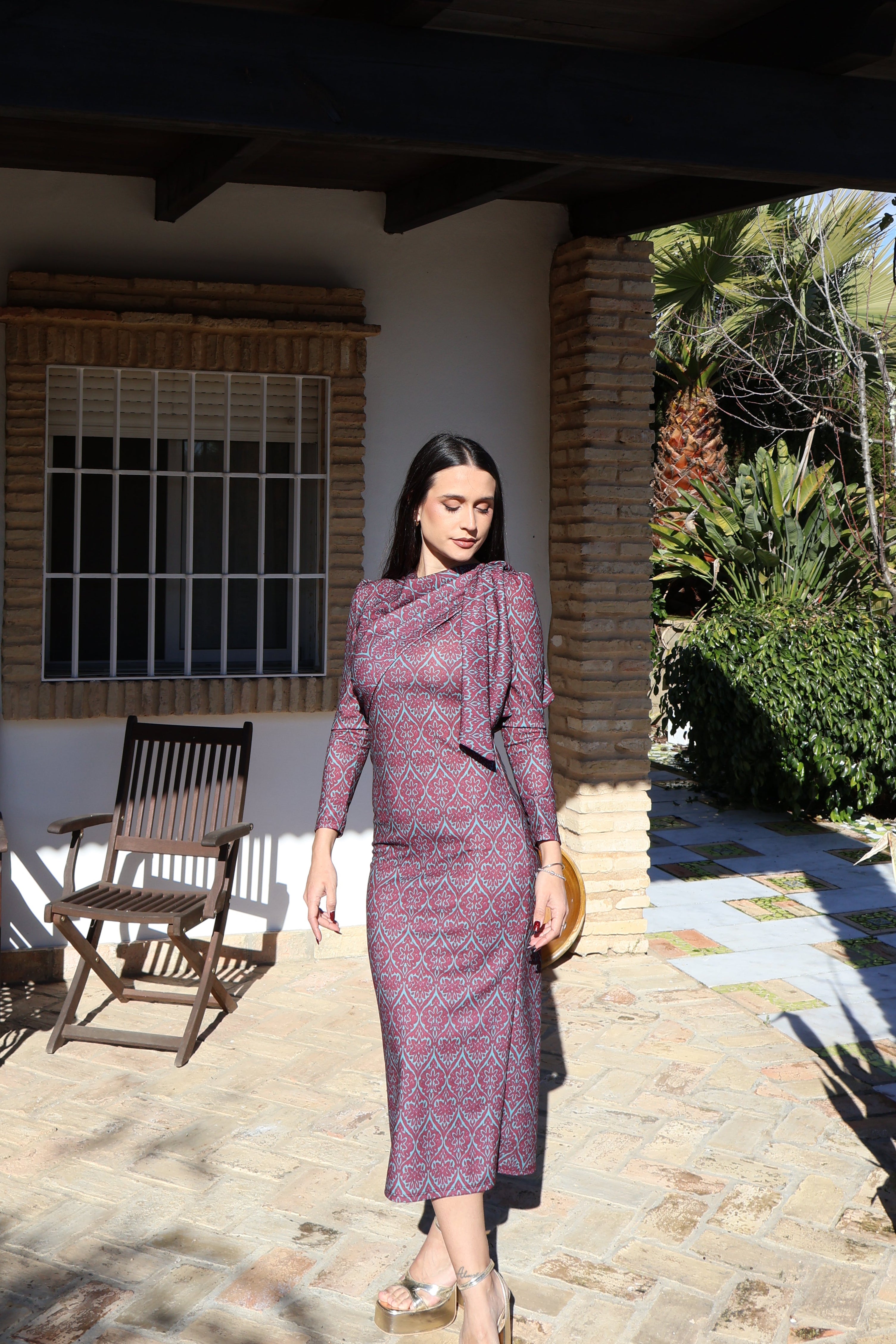 Vestido Lazo estampado