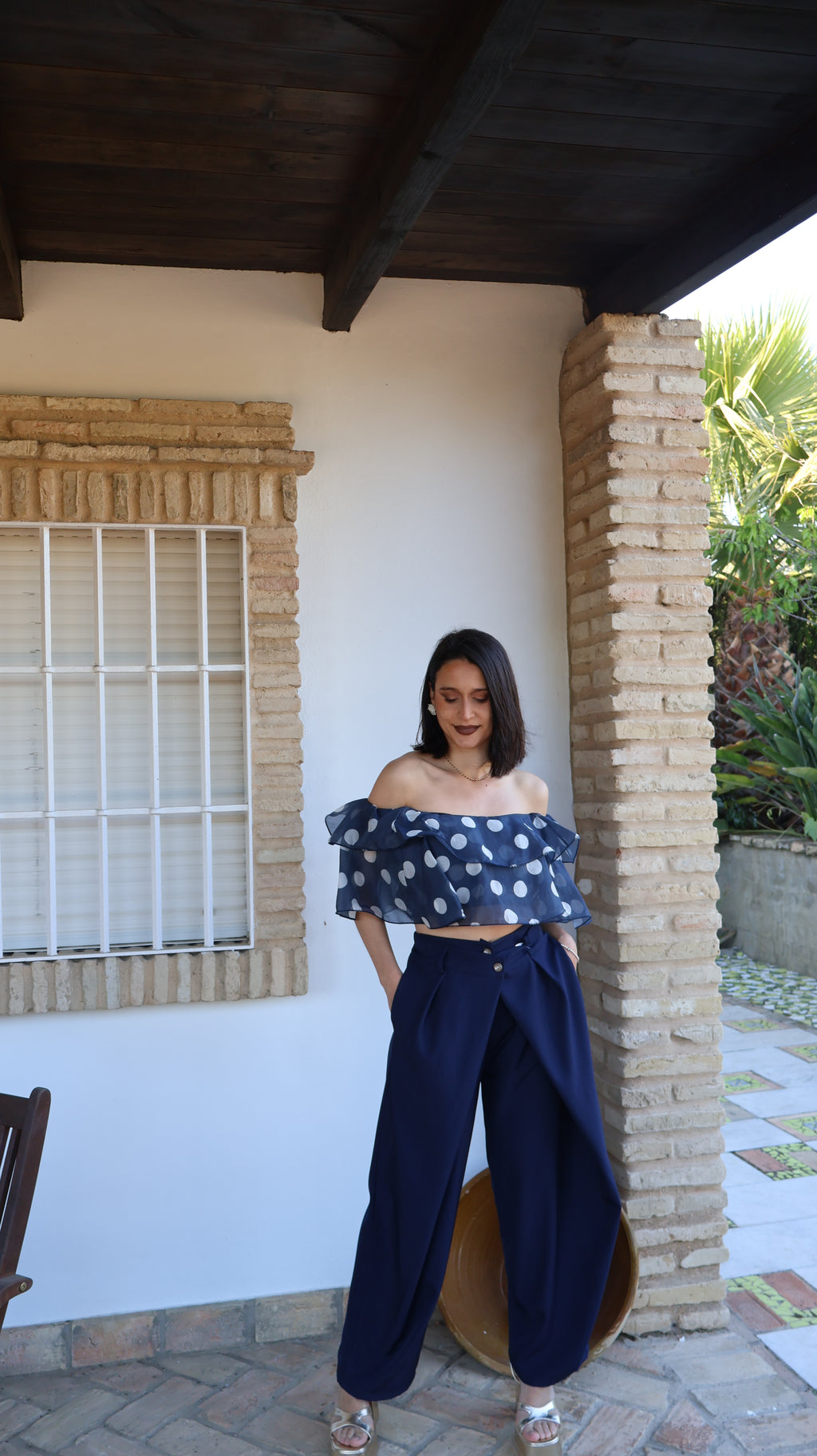 Pantalón bombacho azul marino