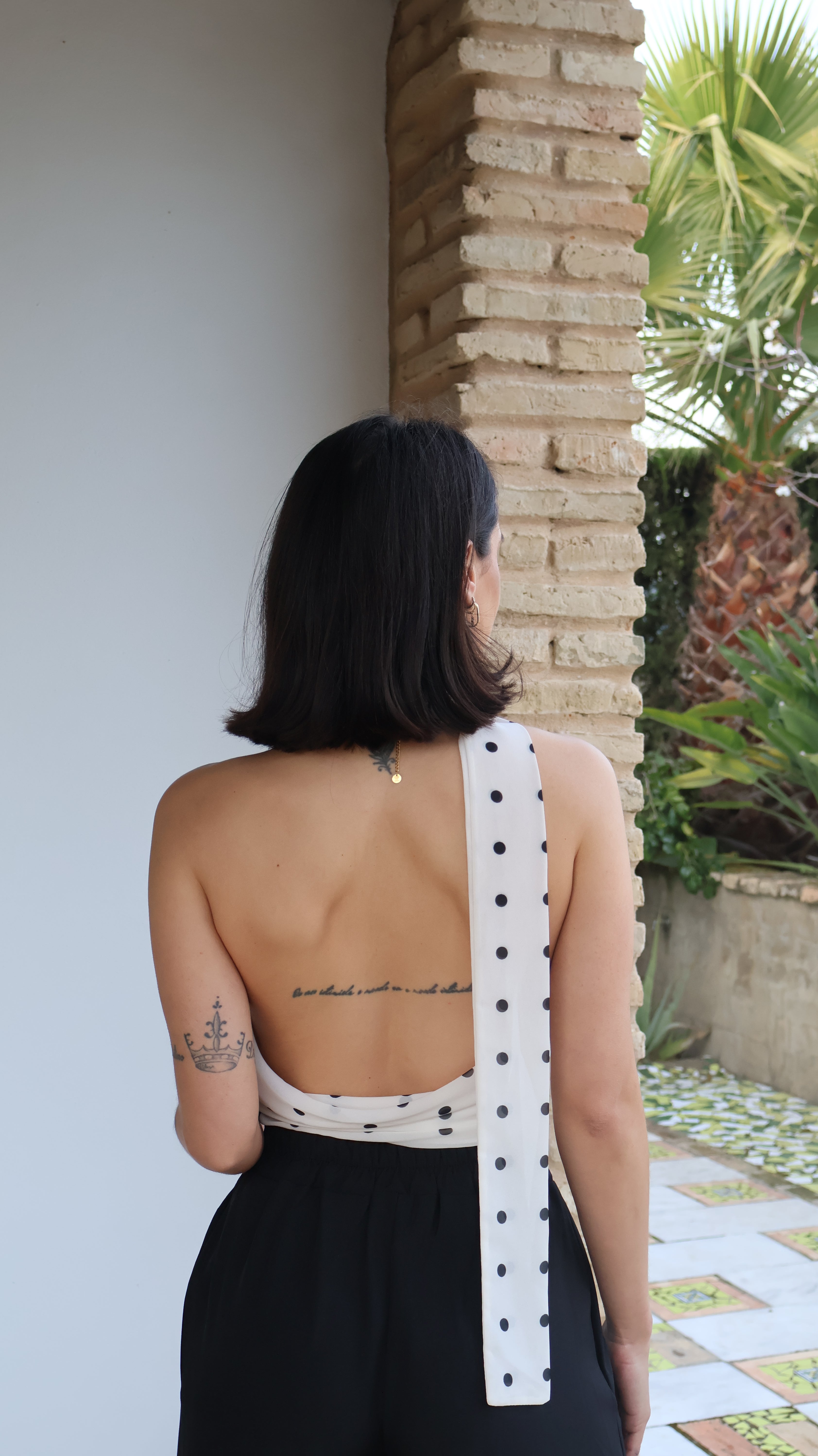 Top gasa lunar blanco