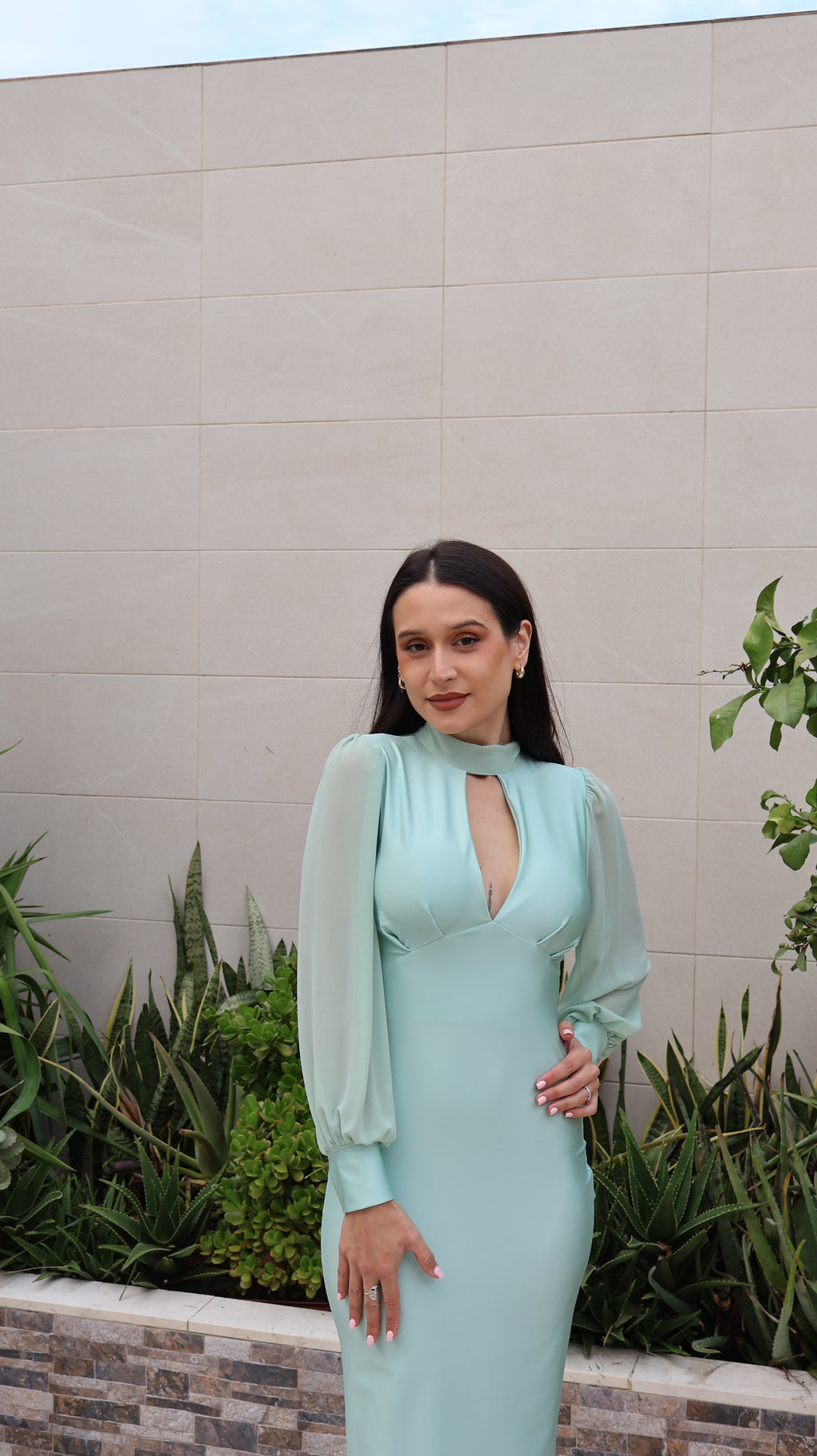 Vestido Fabiana Verde Agua