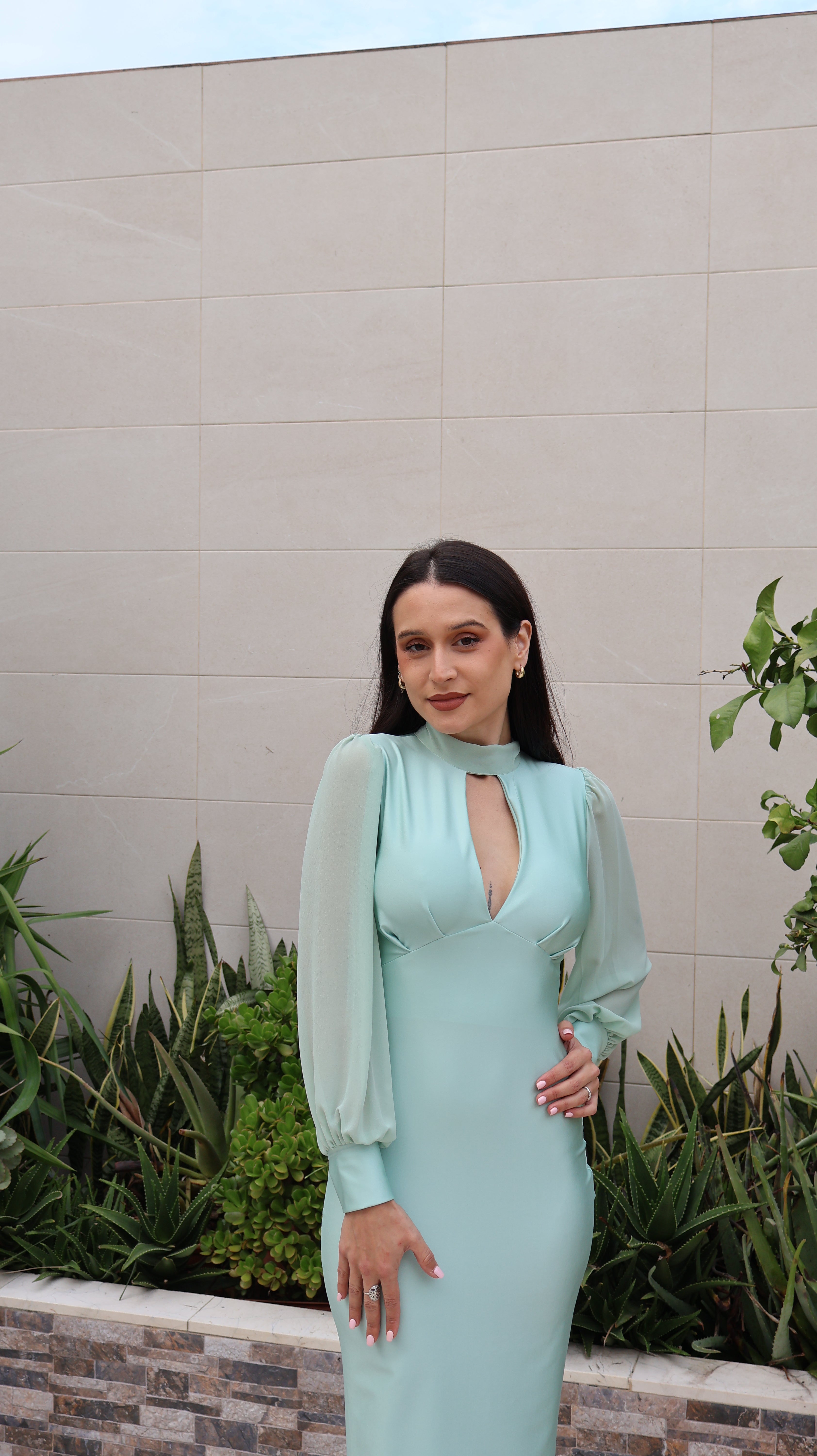 Vestido Fabiana Verde Agua