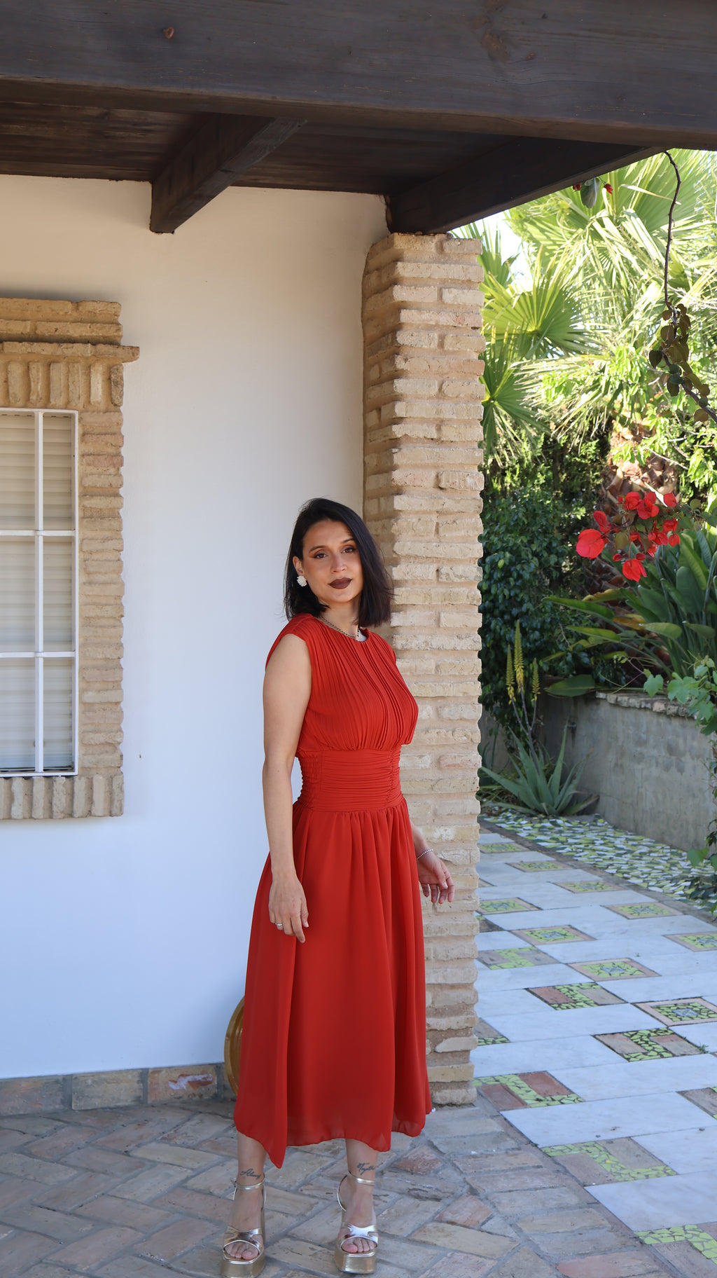 Vestido plisado Mer