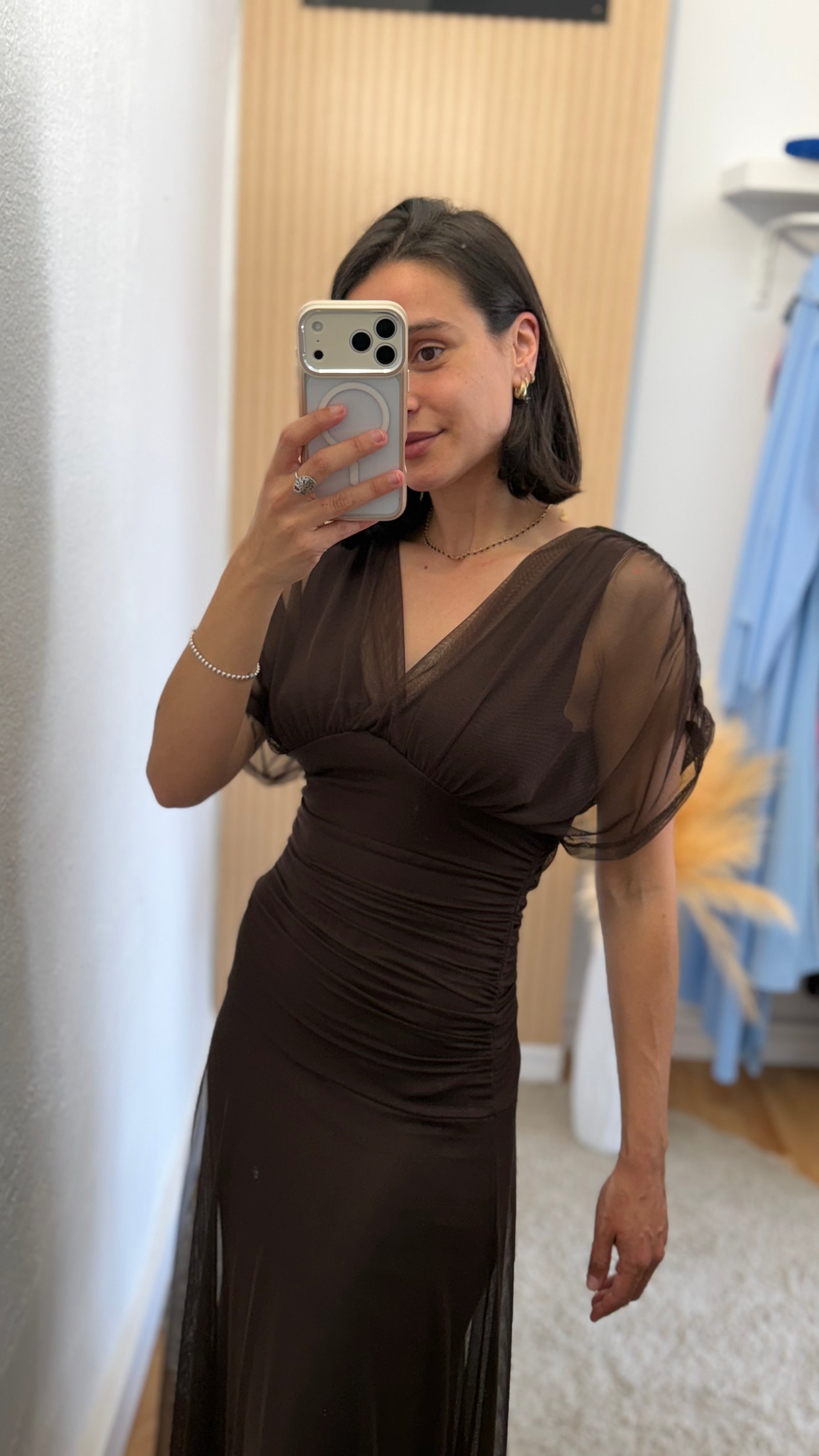 Vestido tul marrón
