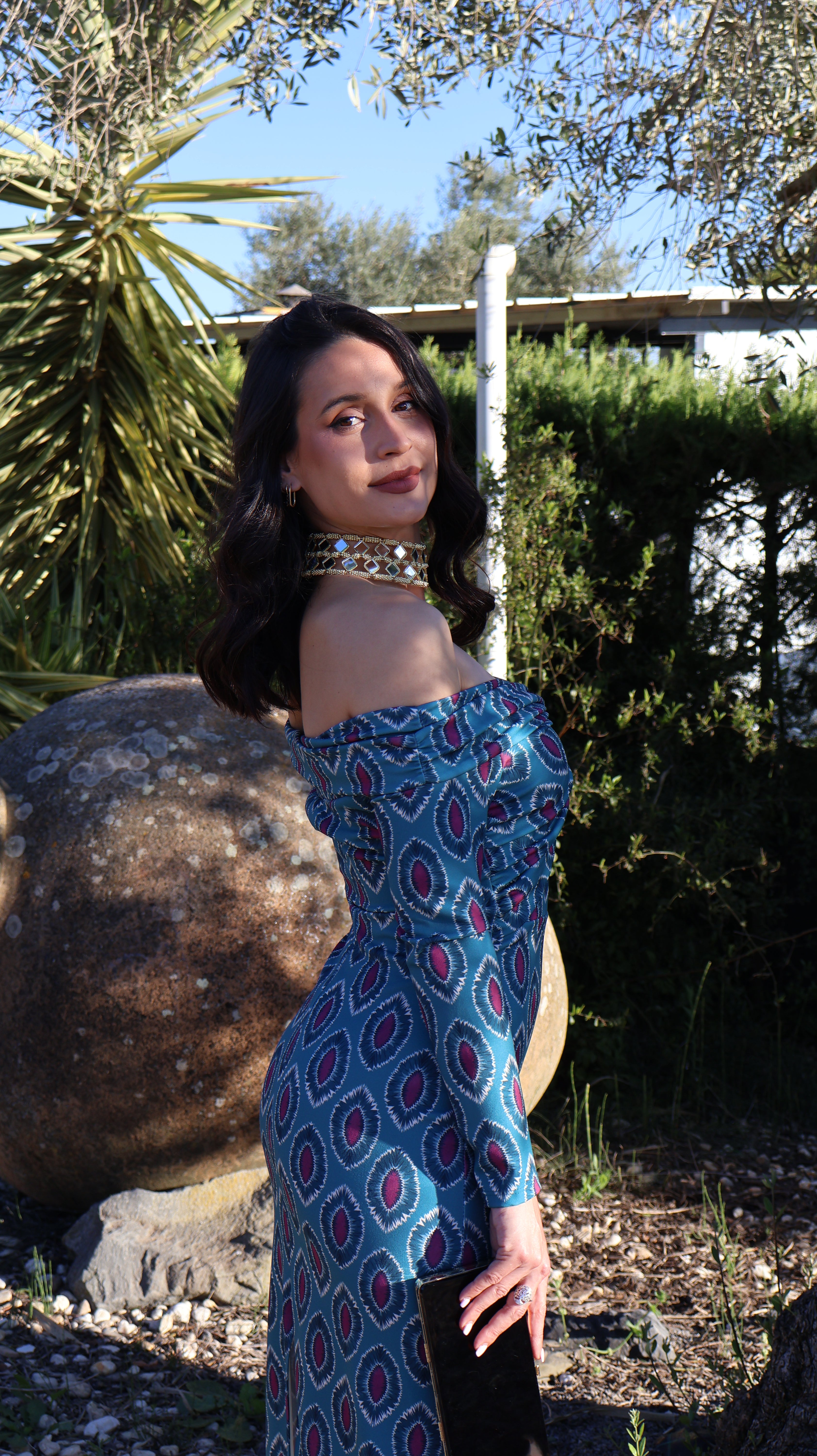 Vestido estampado azul