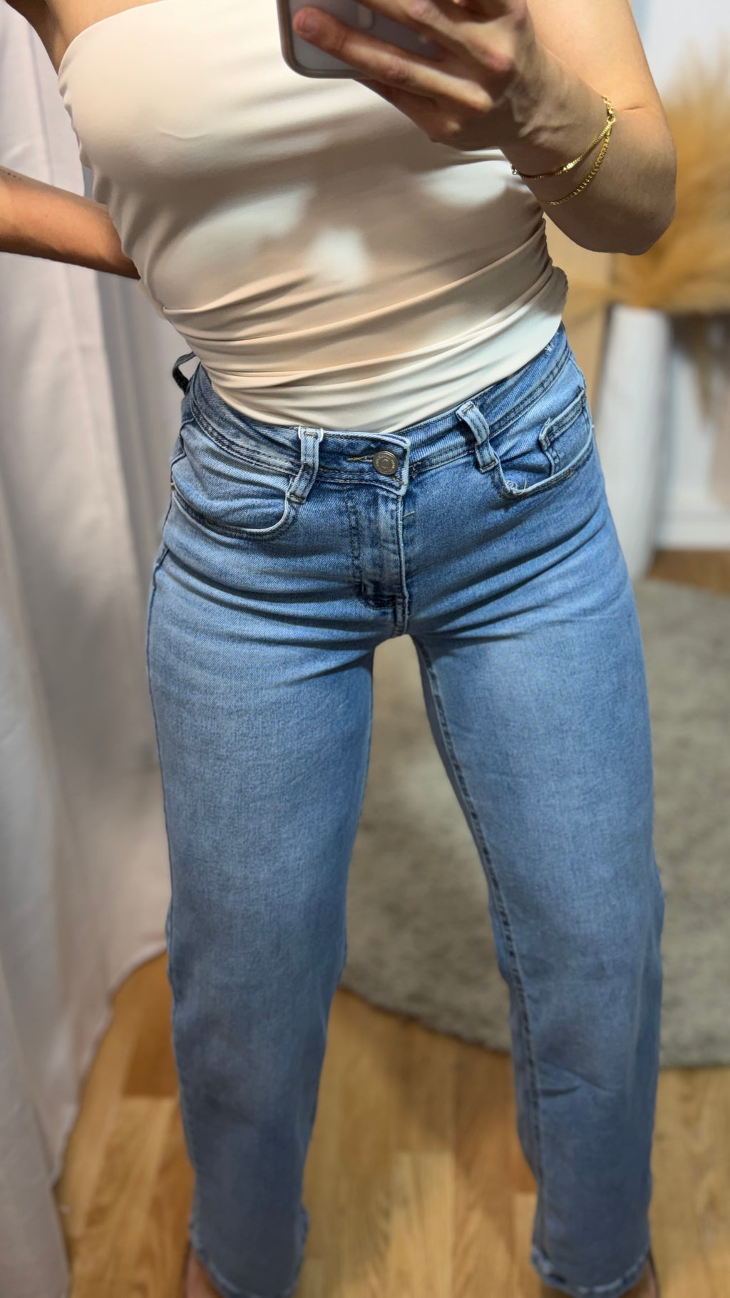 Vaquero elástico azul lavado