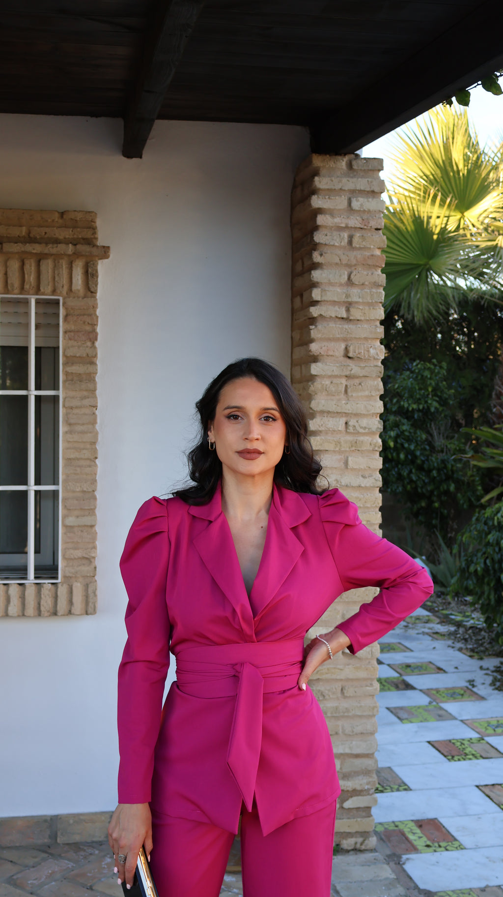 Traje de chaqueta fucsia