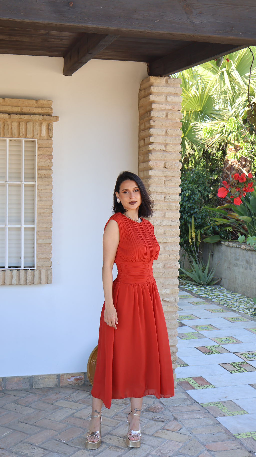 Vestido plisado Mer