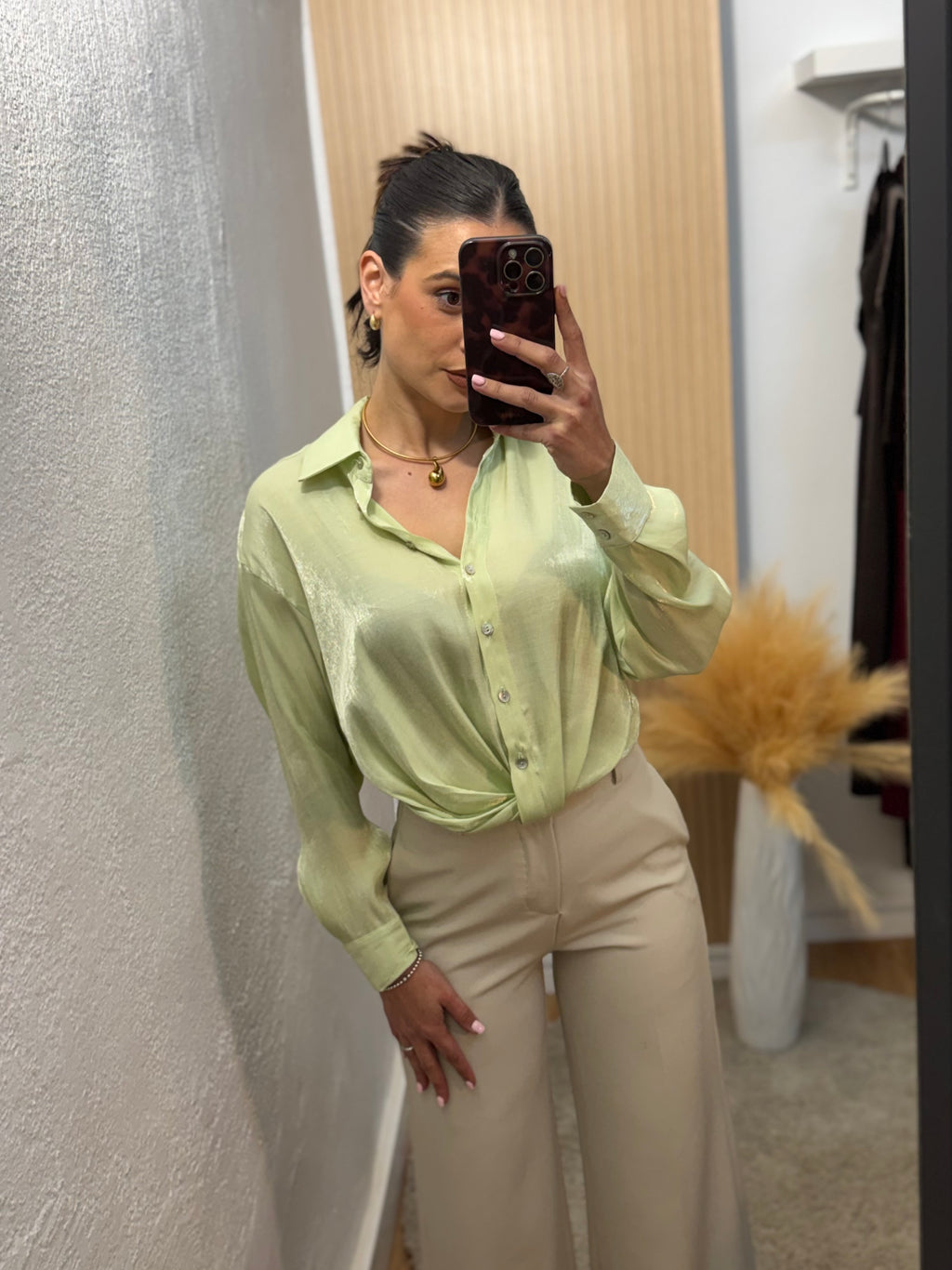 Camisa brillo verde agua