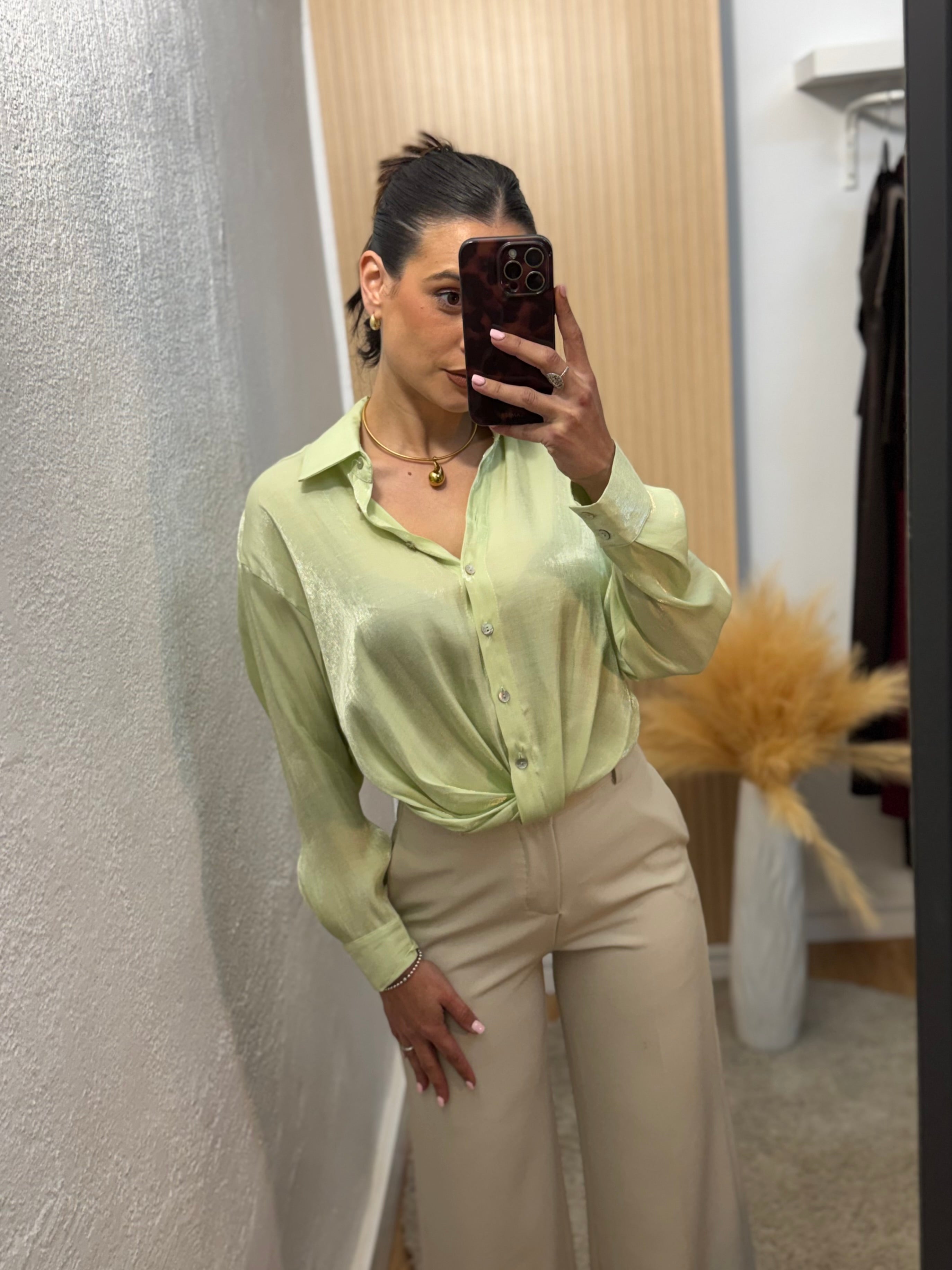 Camisa brillo verde agua