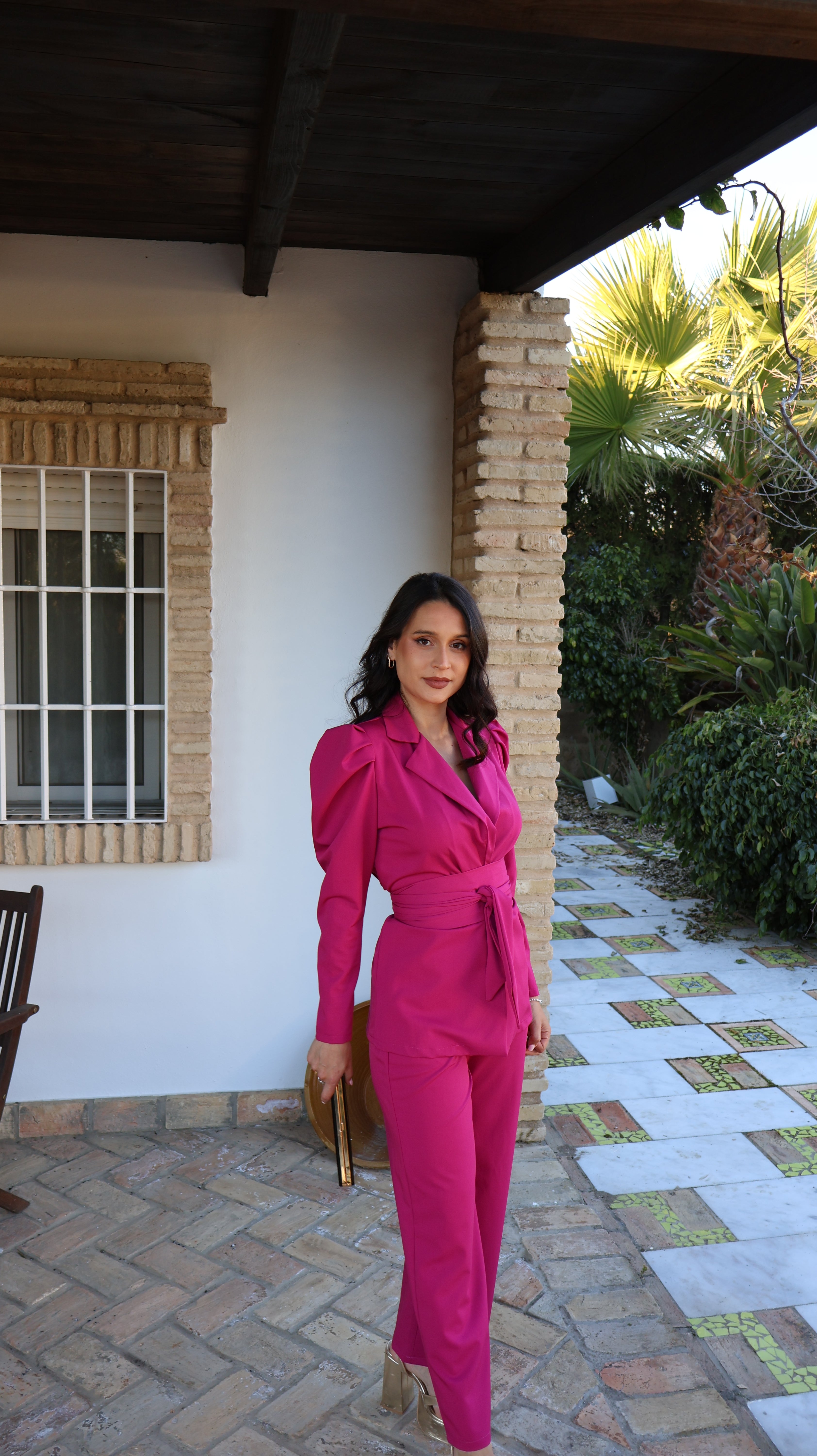Traje de chaqueta fucsia