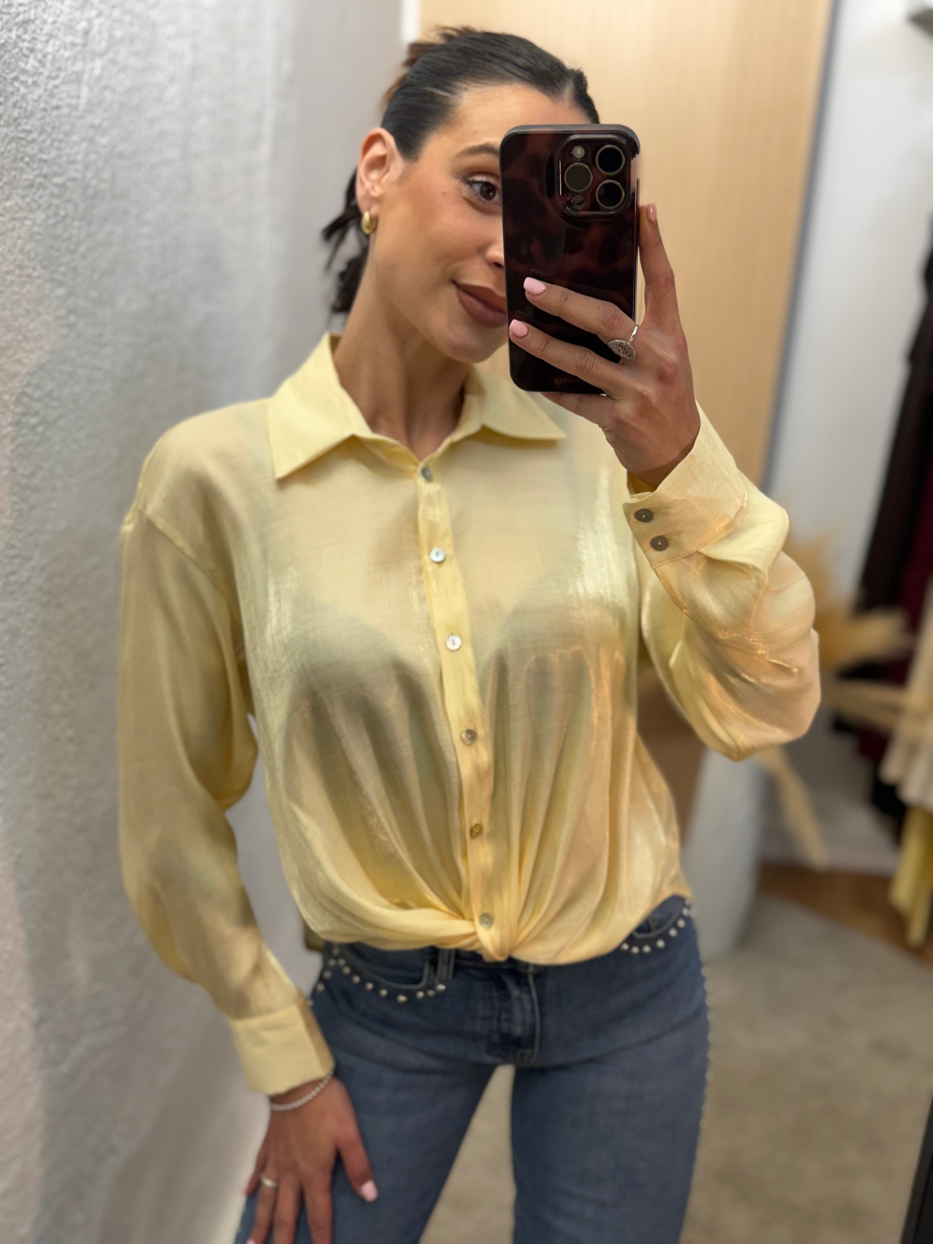Camisa brillo amarillo nude