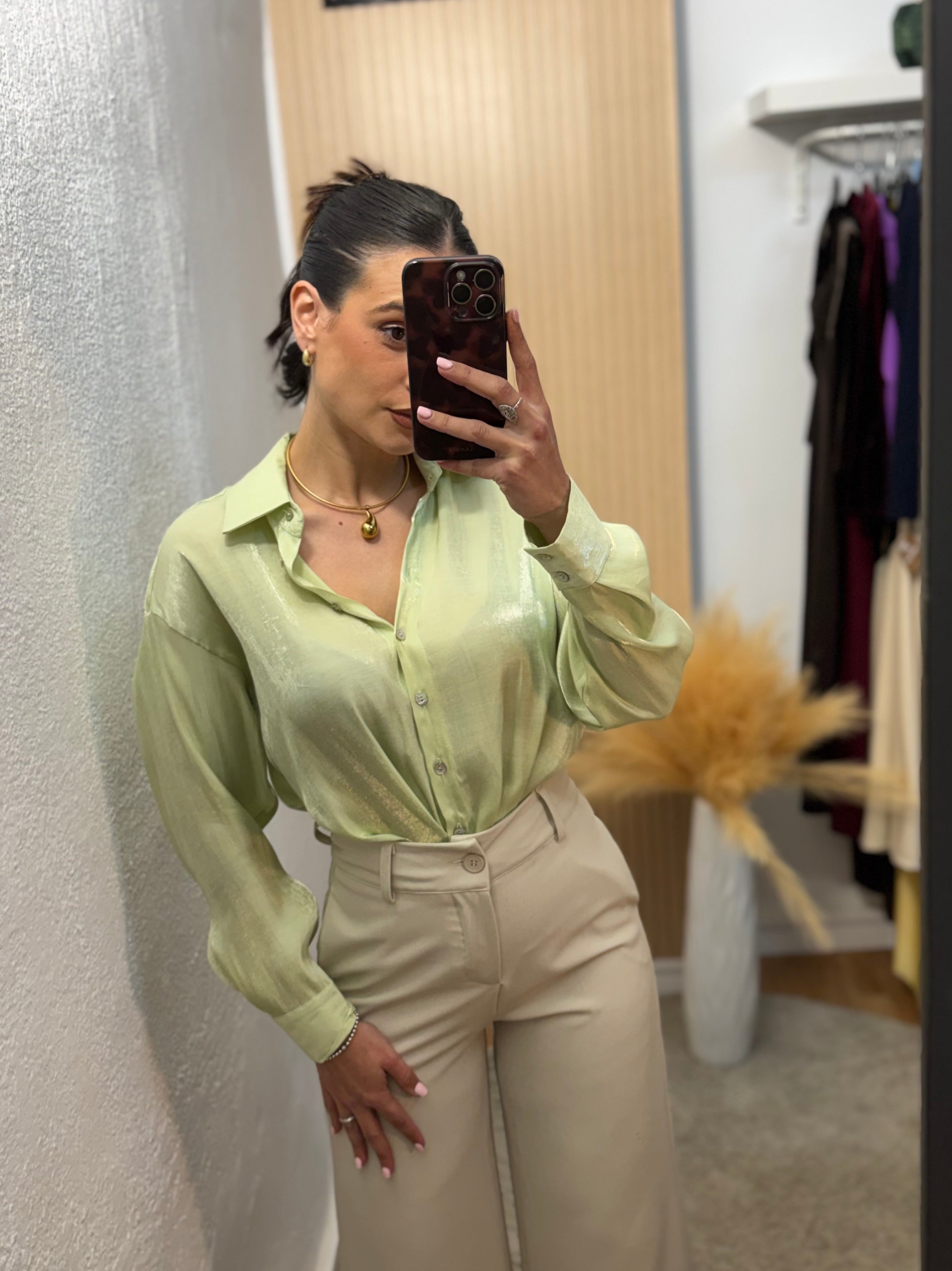 Camisa brillo verde agua