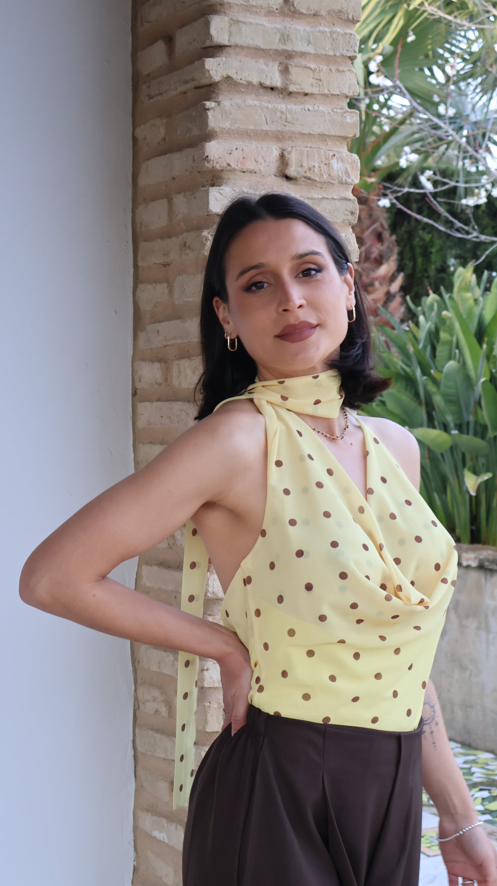 Top gasa lunar amarillo